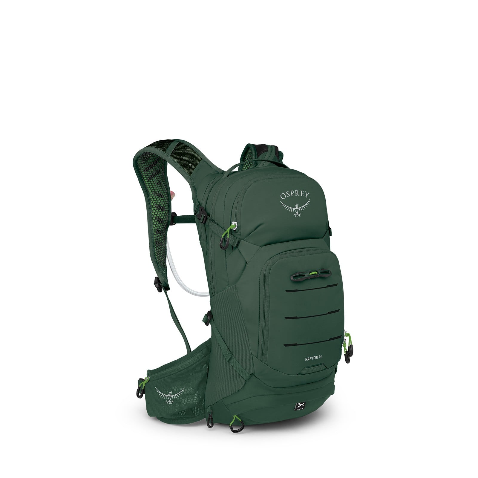 Osprey Raptor 14 Bike Hydration Pack 14L in Tundra Green — angle view 2