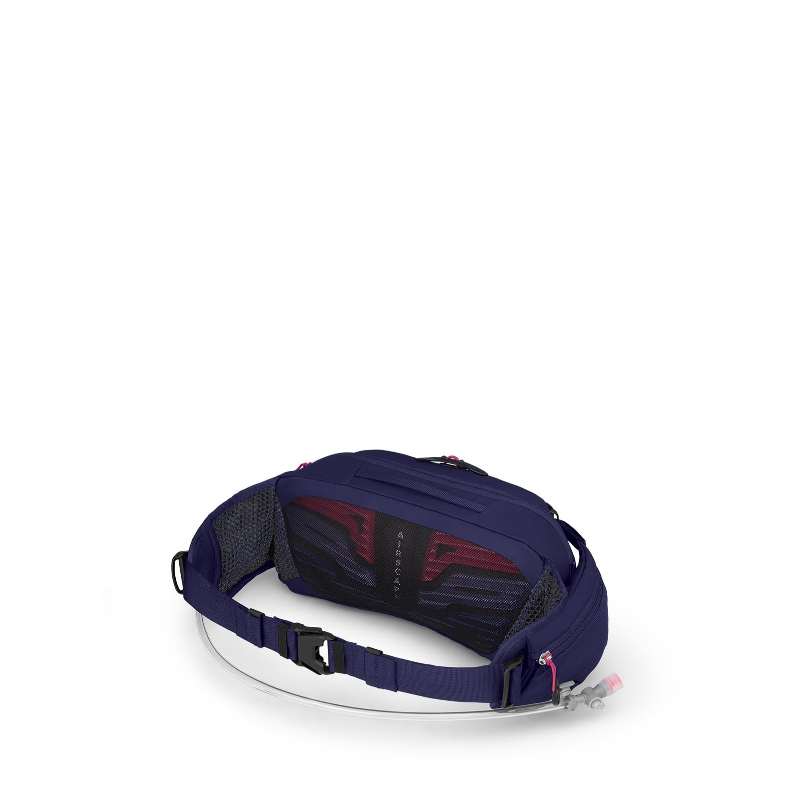 Osprey Raven 4 Women's Bike Hydration Lumbar Pack 4L in Deep Fig — angle view 3