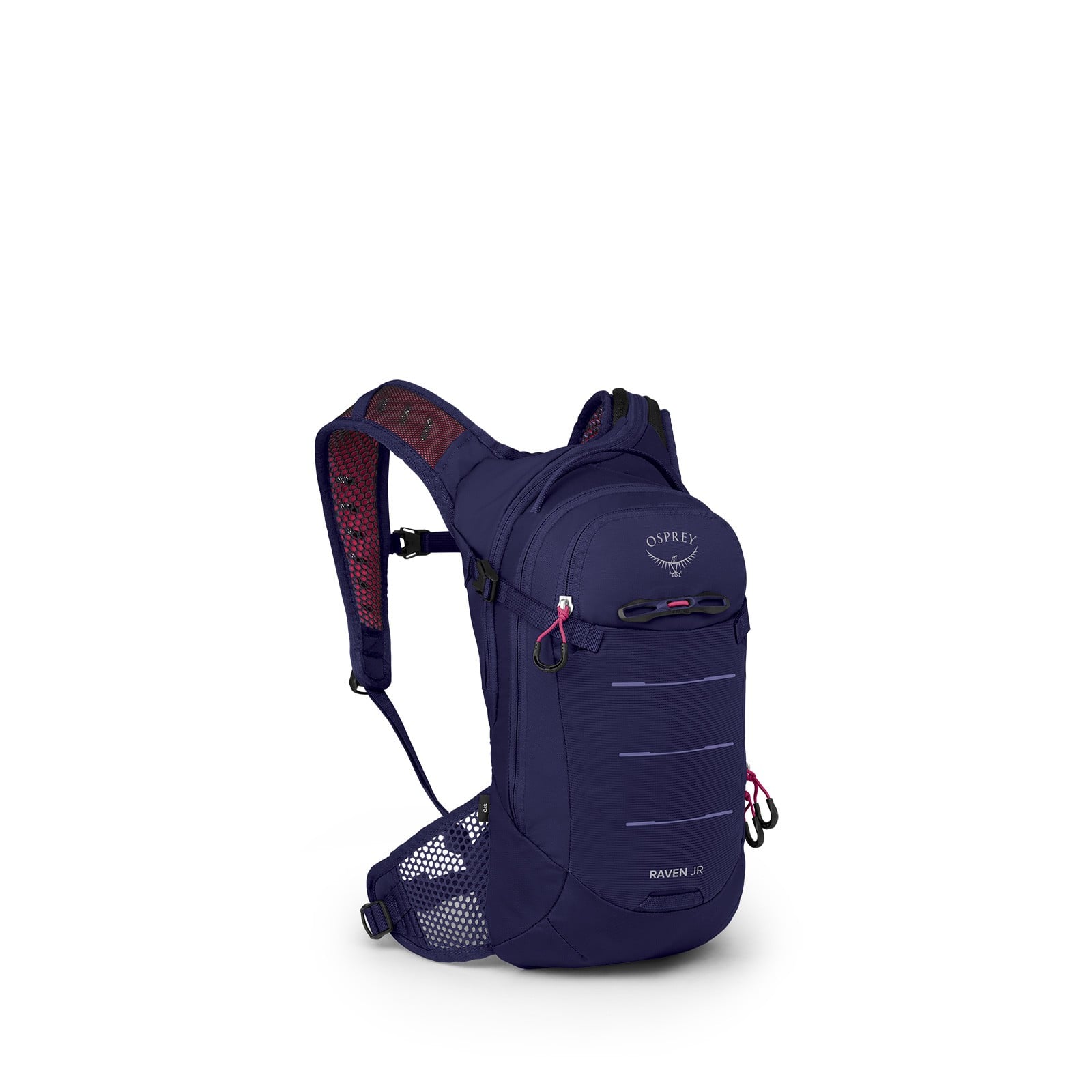 Osprey Raven Jr Kids Bike Hydration Pack 5L in Deep Fig — angle view 2