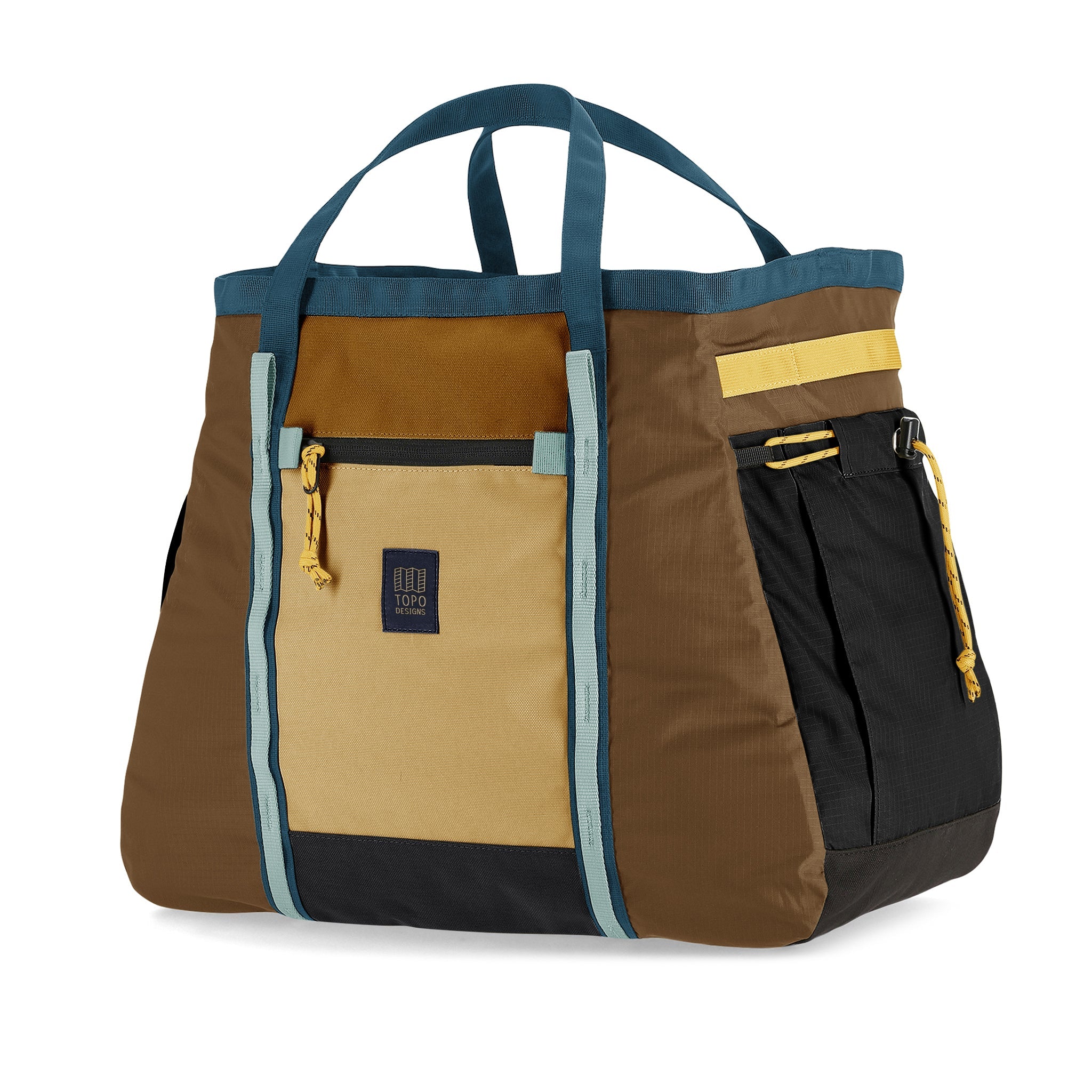 Topo Designs Mountain Gear Bag in Desert Palm Sahara — angle view 2 # color_Desert Palm Sahara