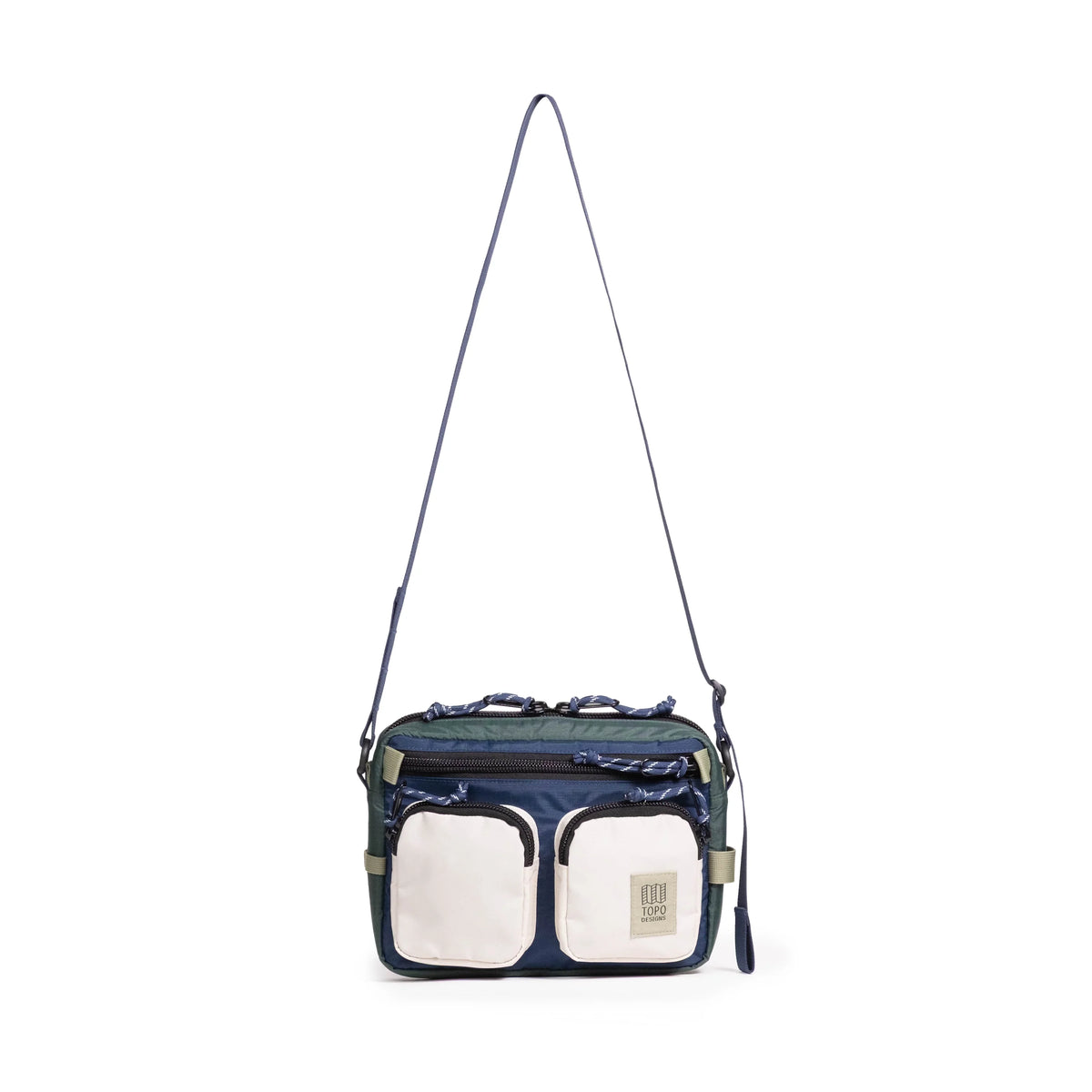Topo Designs Block Bag in Forest Bone White — front view # color_Forest Bone White