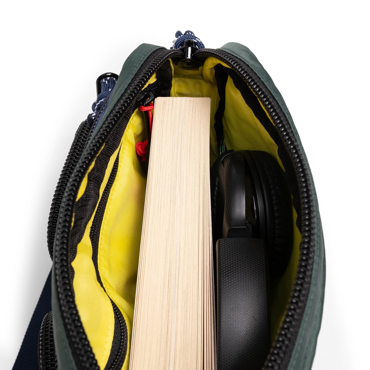 Topo Designs Block Bag in Forest Bone White — detail view # color_Forest Bone White