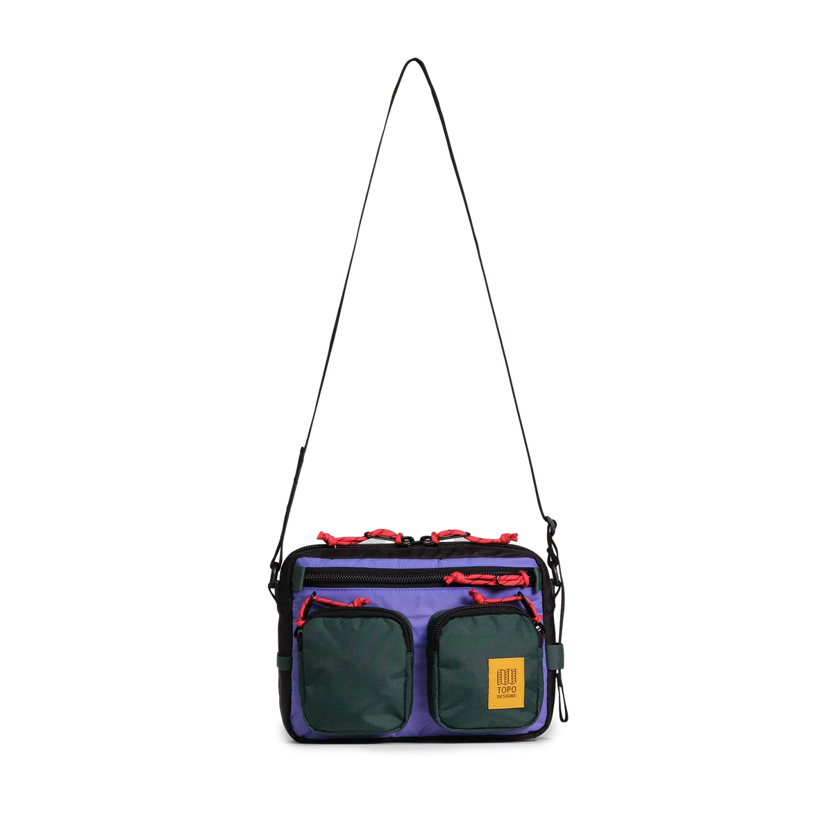 Topo Designs Block Bag in Very Peri Forest — front view # color_Very Peri Forest