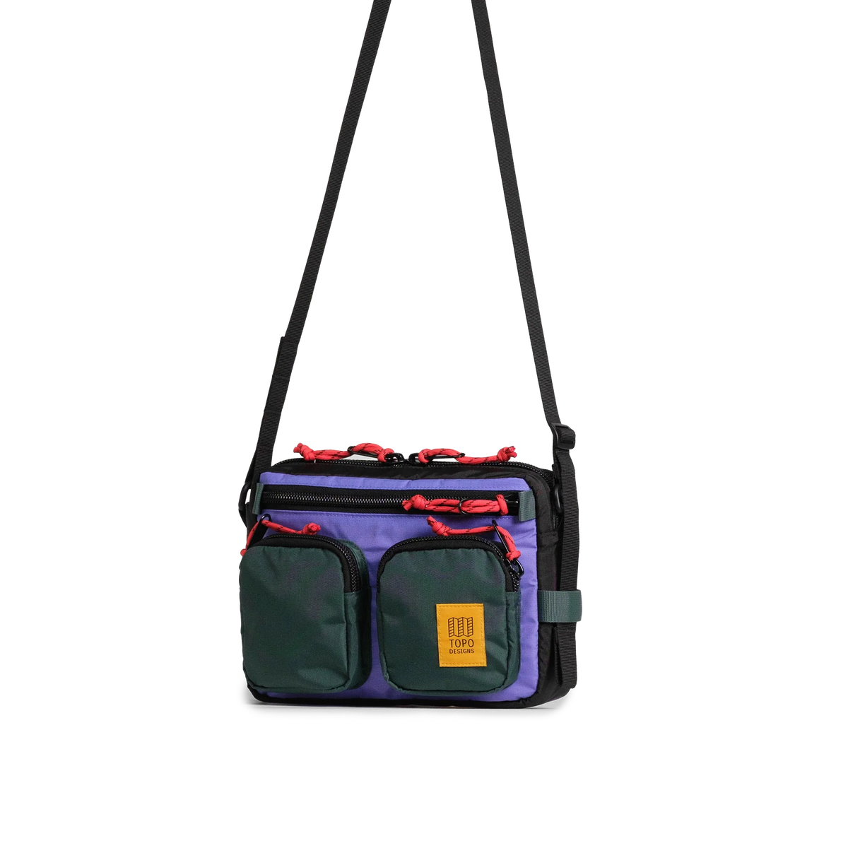 Topo Designs Block Bag in Very Peri Forest — angle view 2 # color_Very Peri Forest