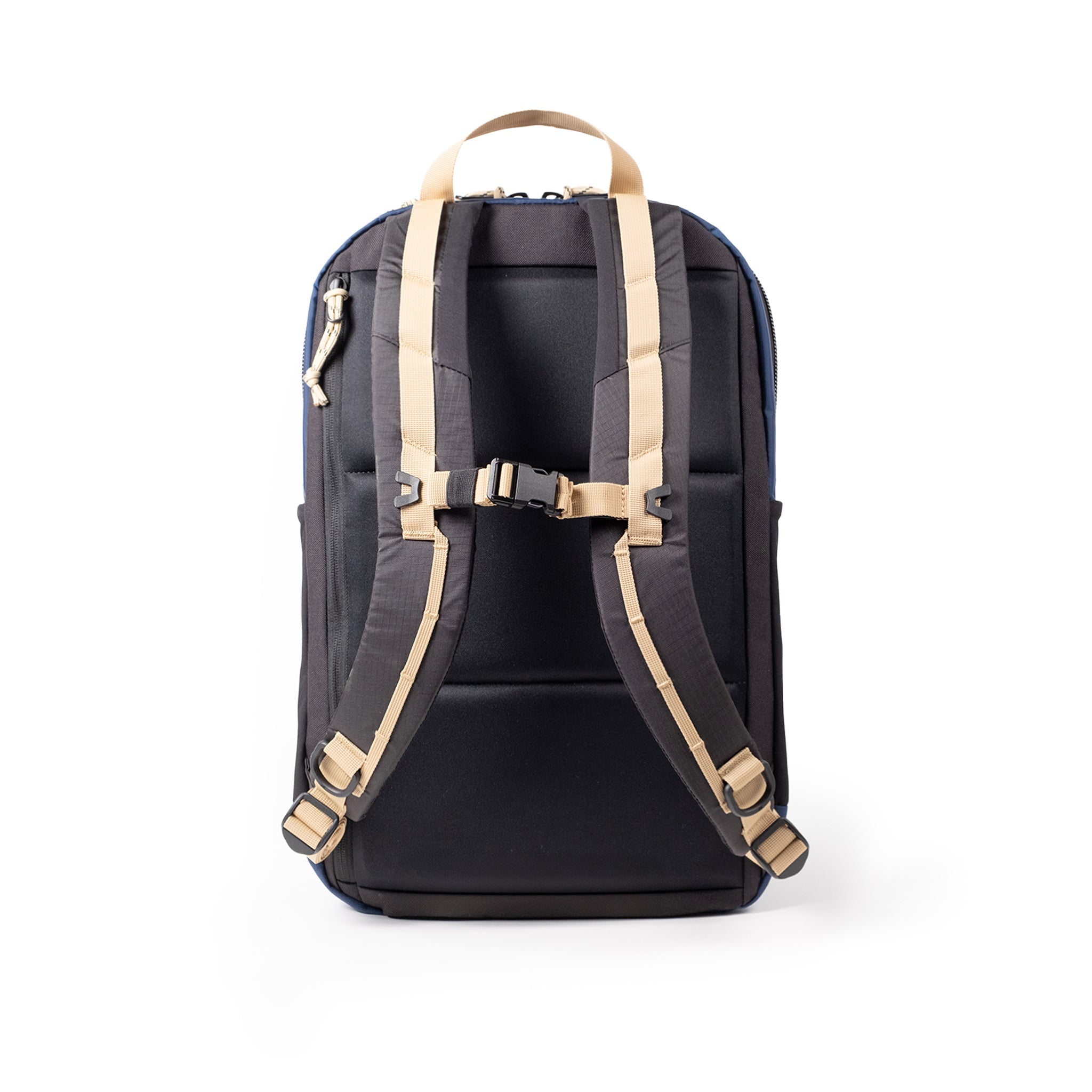 Topo Designs Commuter Backpack in Navy Sahara — back view # color_Navy Sahara