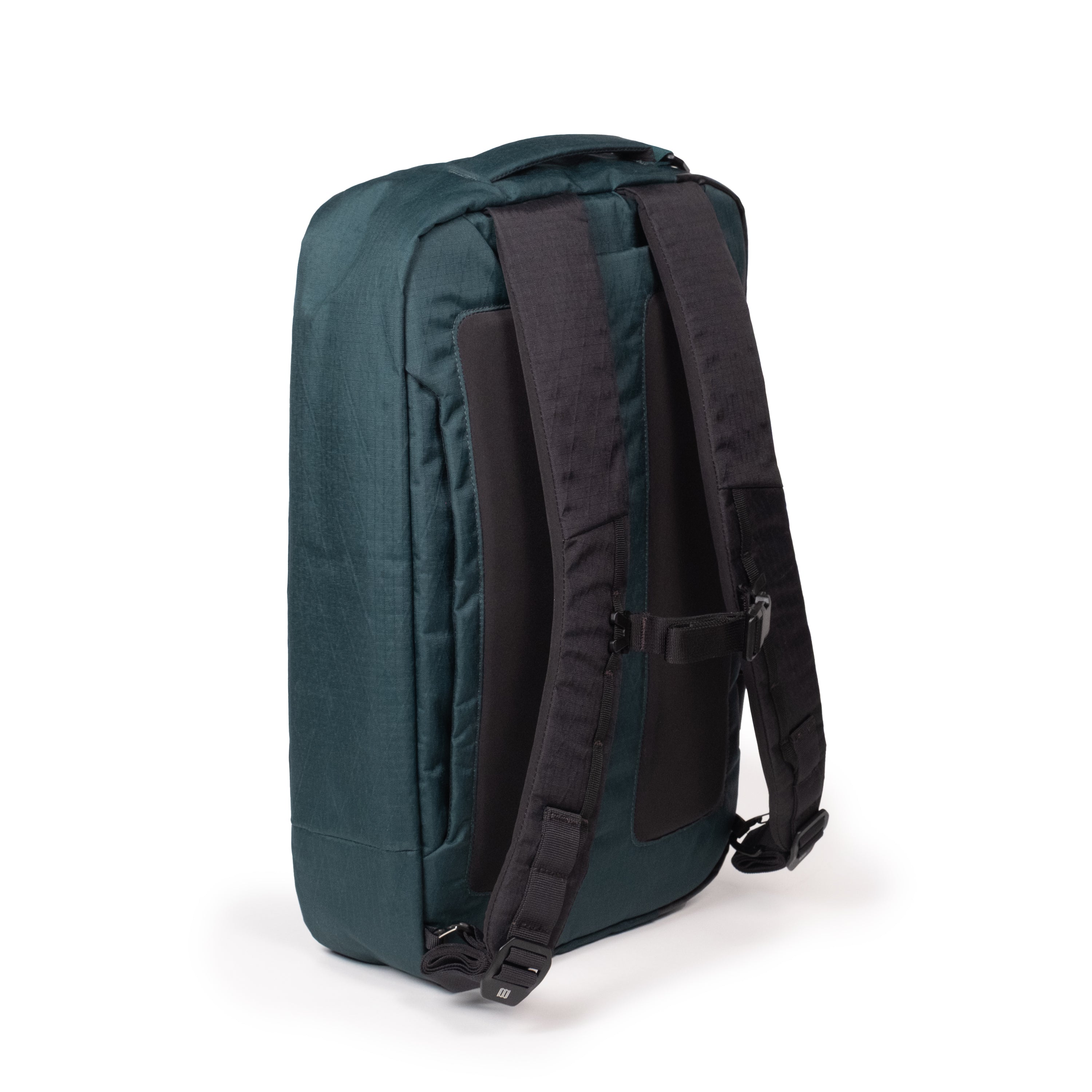 Topo Designs Global Pro 3-Way Briefcase in Dark Pine — back view # color_Dark Pine
