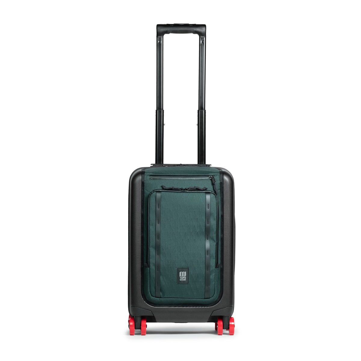 Topo Designs Global Pro Travel Roller Bag in Dark Pine — angle view 2 # color_Dark Pine