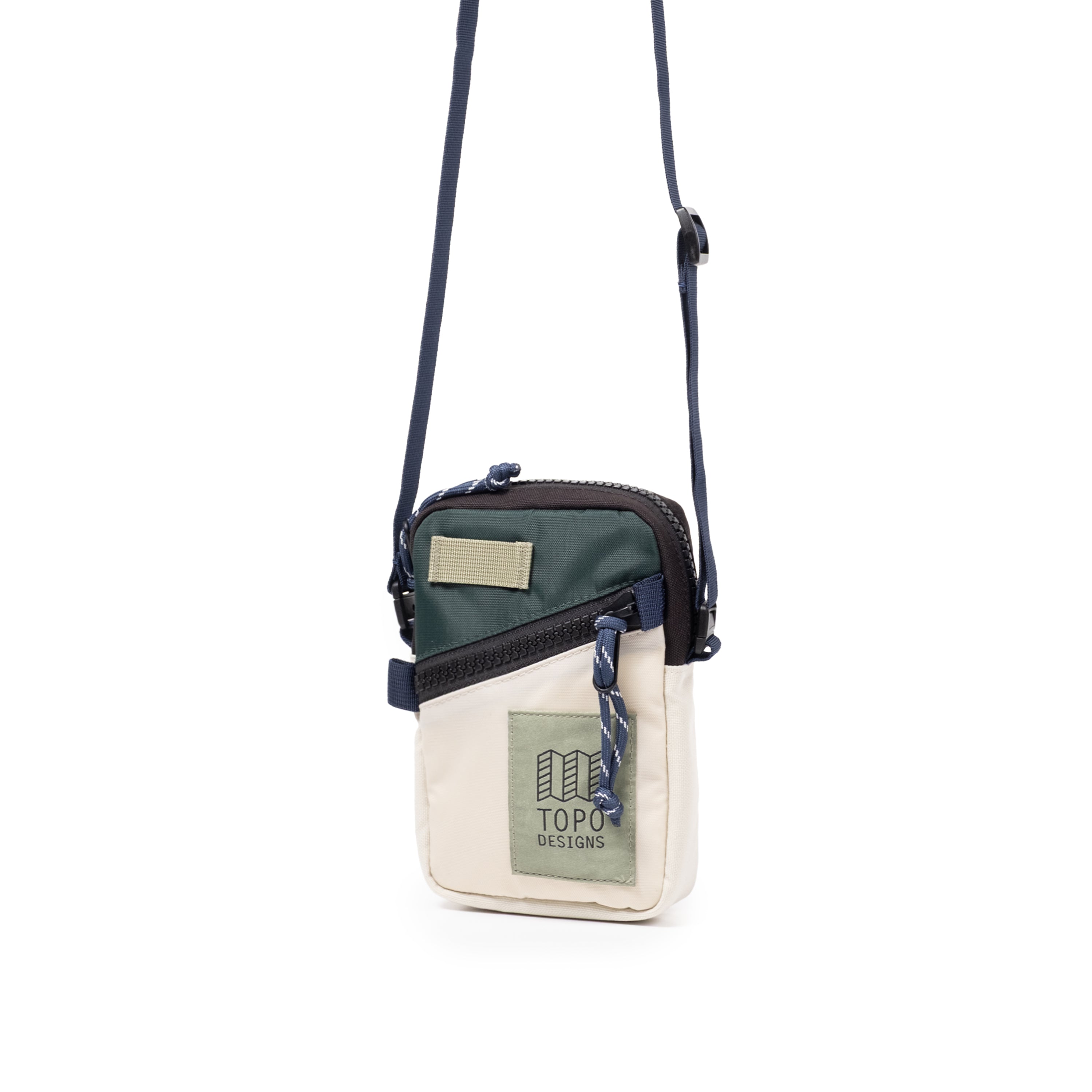 Topo Designs Mini Shoulder Bag in Forest Bone White — front view # color_Forest Bone White