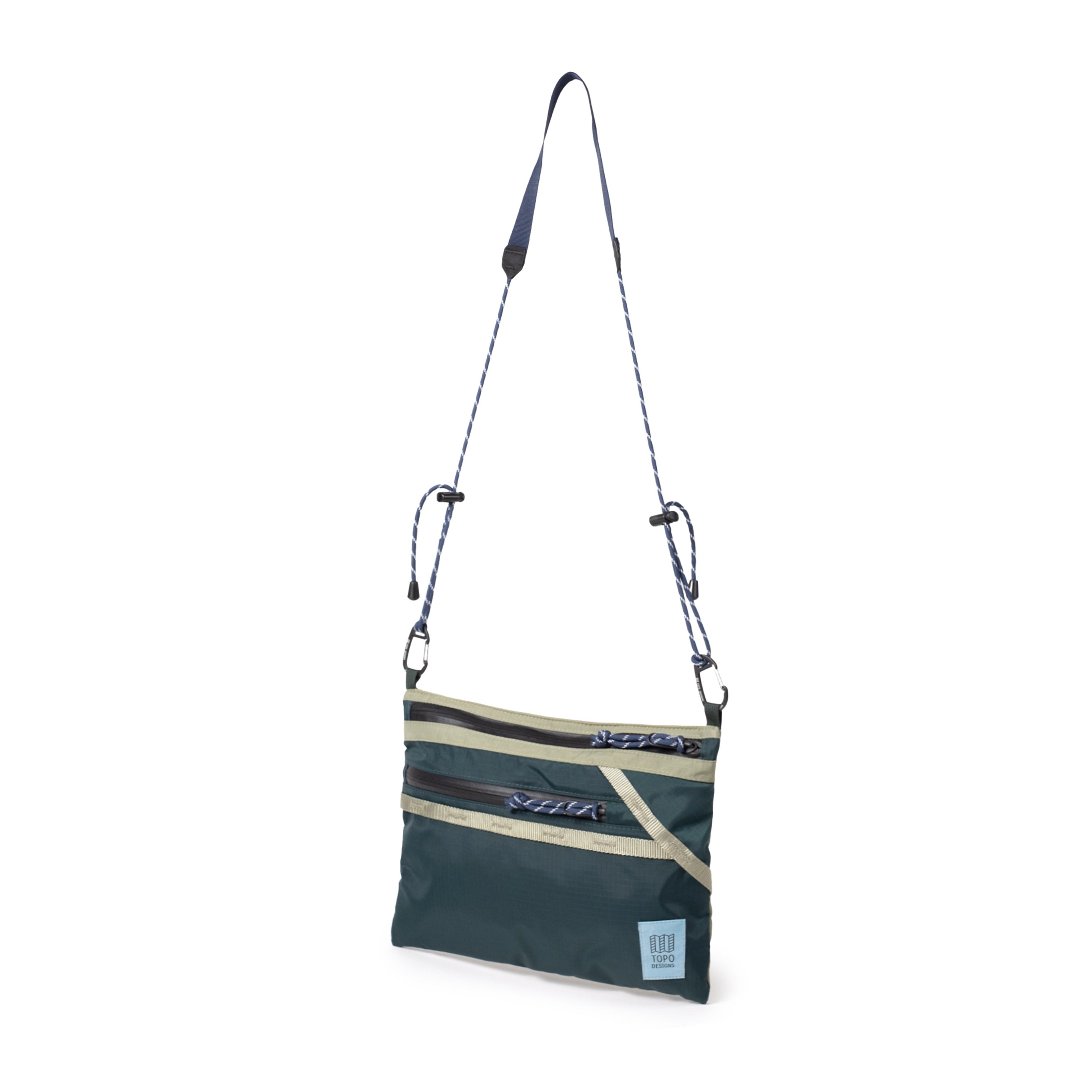 Topo Designs Mountain Accessory Shoulder Bag in Oil Green Dark Pine — front view # color_Oil Green Dark Pine
