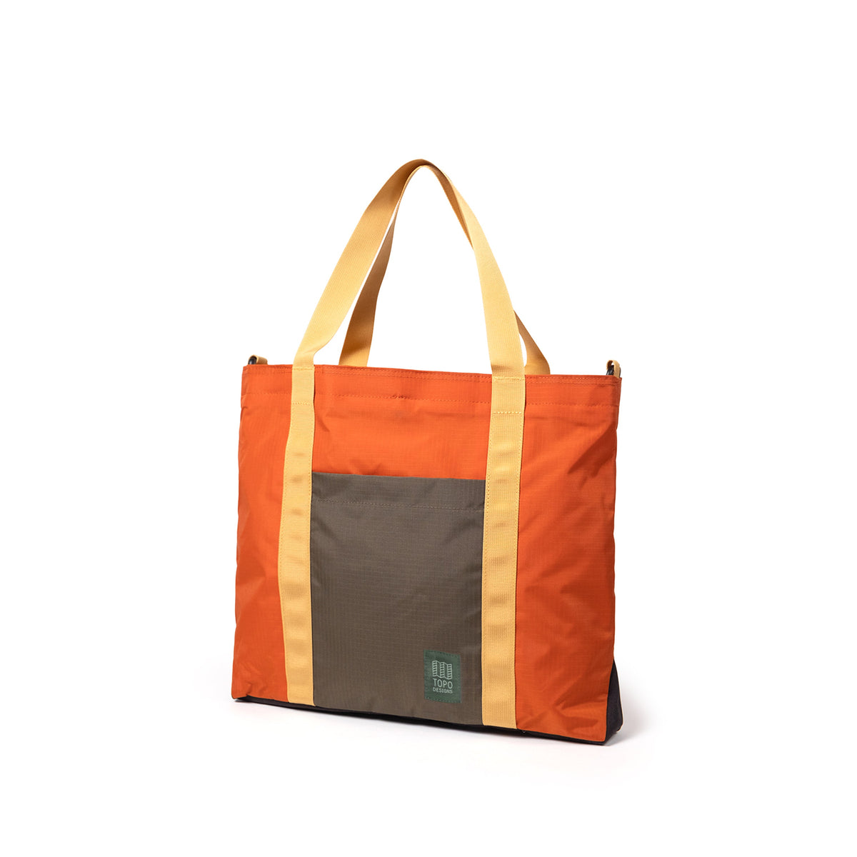 Topo Designs Mountain Essential Tote in Woodland Terracotta — front view # color_Woodland Terracotta