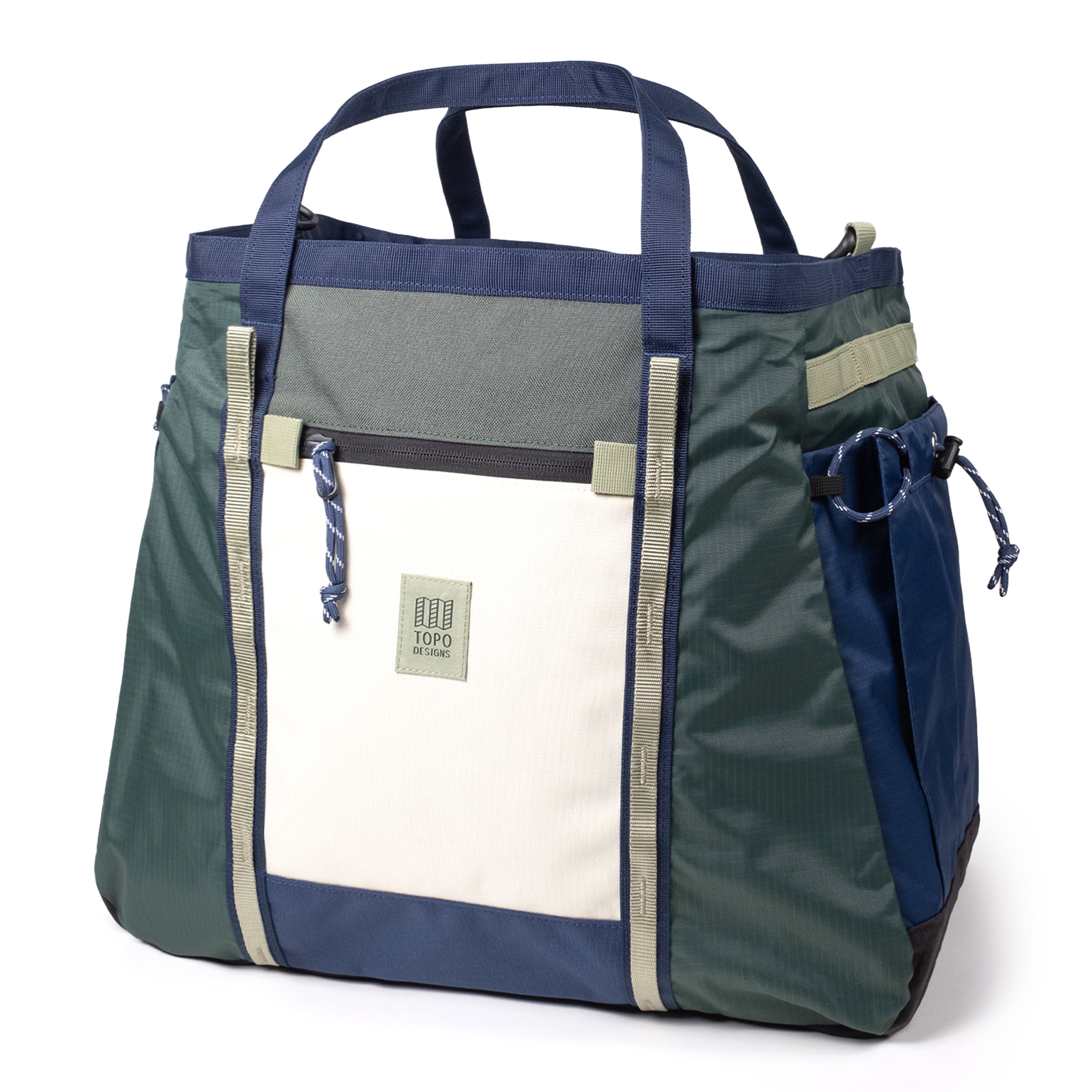 Topo Designs Mountain Gear Bag in Forest Bone White — angle view 2 # color_Forest Bone White