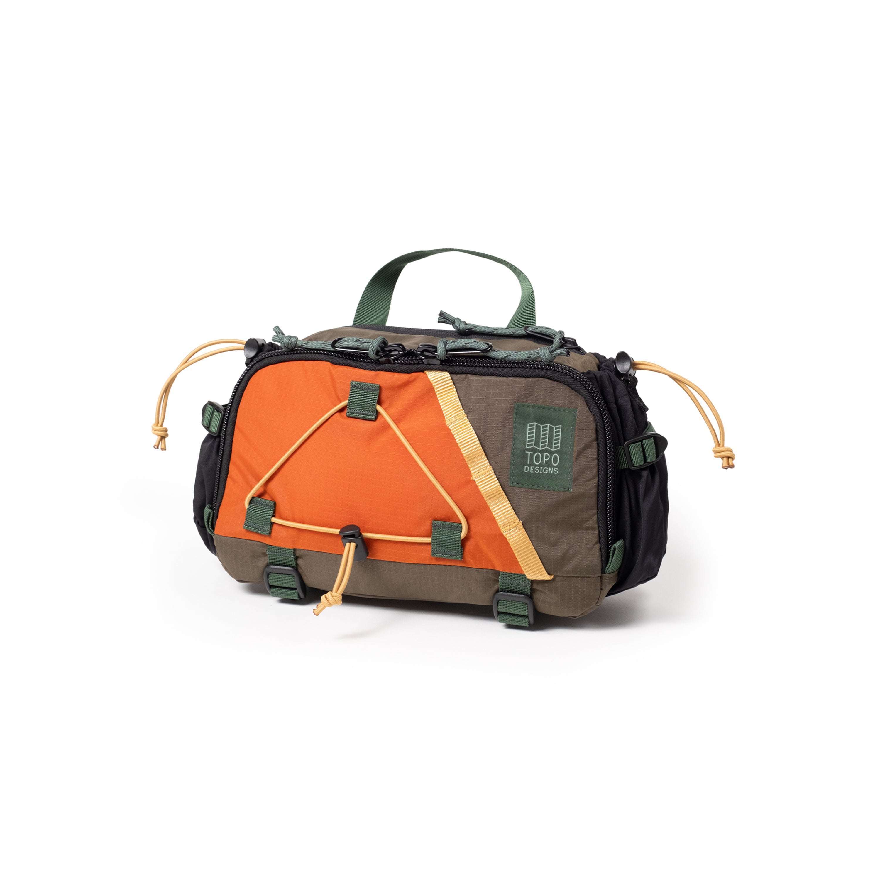 Topo Designs Mountain Hydro Hip Pack in Woodland Terracotta — angle view 2 # color_Woodland Terracotta