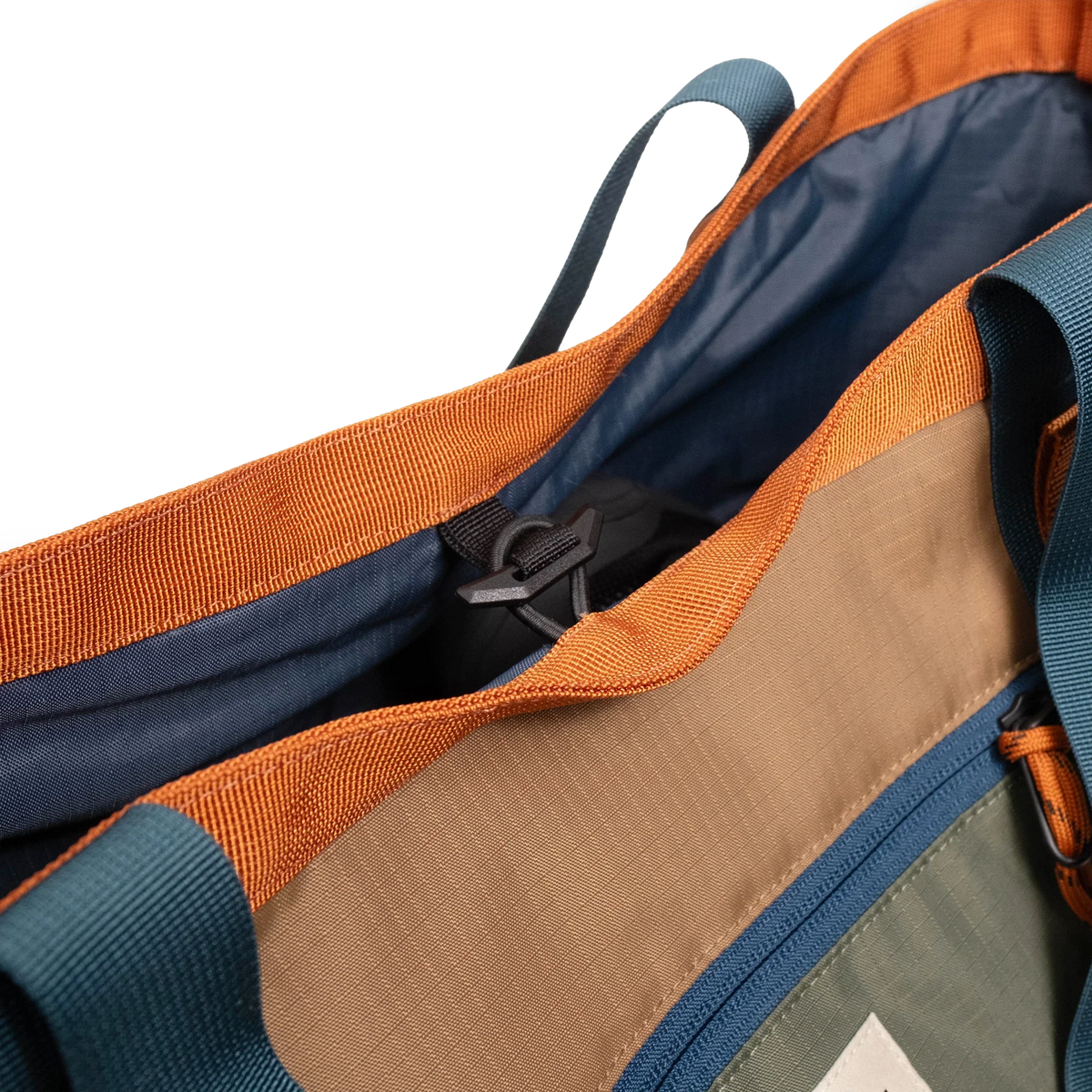 Topo Designs Mountain Utility Tote in Olive Dark Khaki — detail view 3 # color_Olive Dark Khaki
