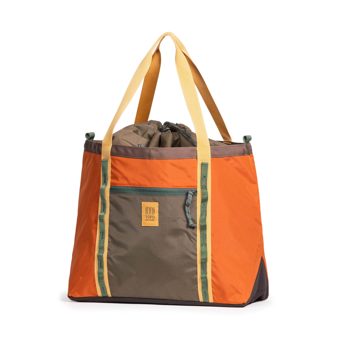 Topo Designs Mountain Utility Tote in Woodland Terracotta — angle view 2 # color_Woodland Terracotta