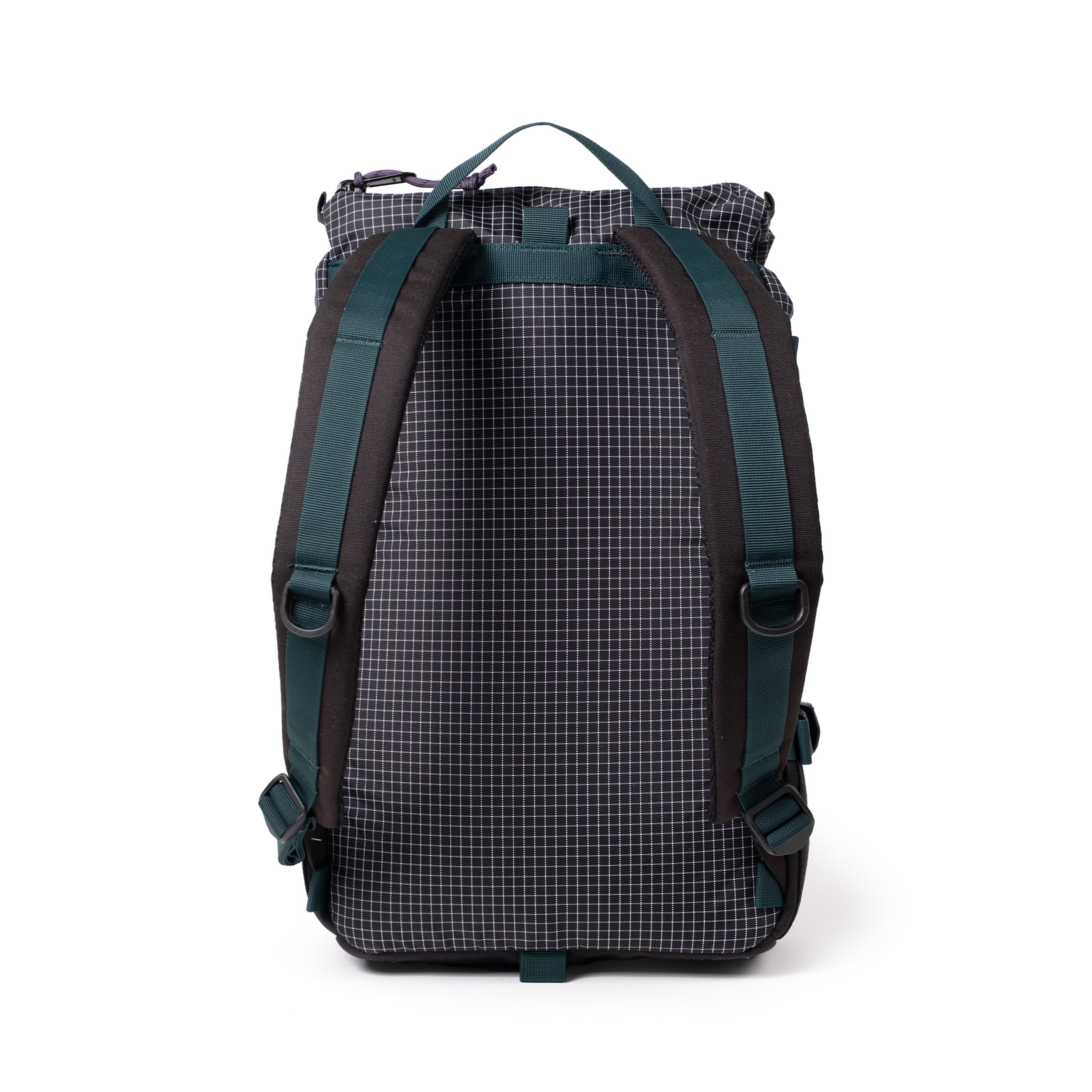 Topo Designs Rover Pack Classic in Black White Grid — back view # color_Black White Grid