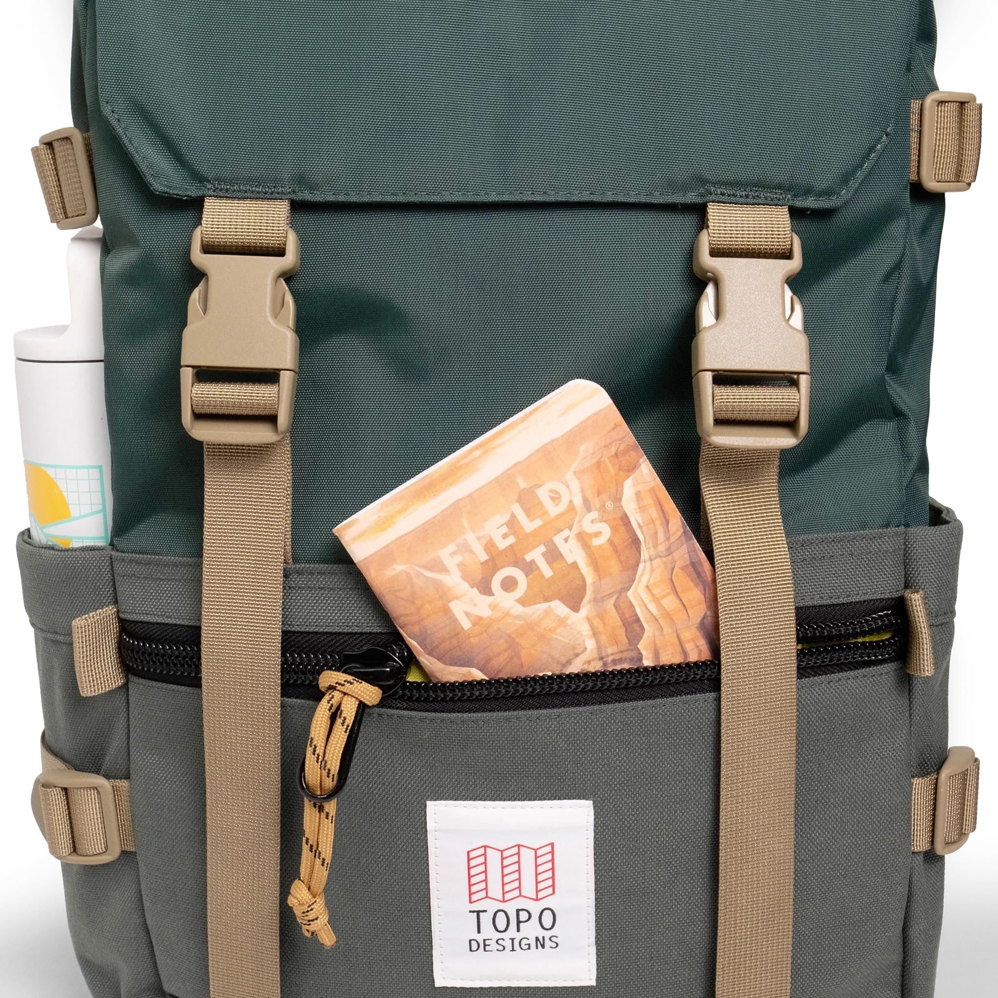 Topo Designs Rover Pack Classic in Forest — detail view 2 # color_Forest