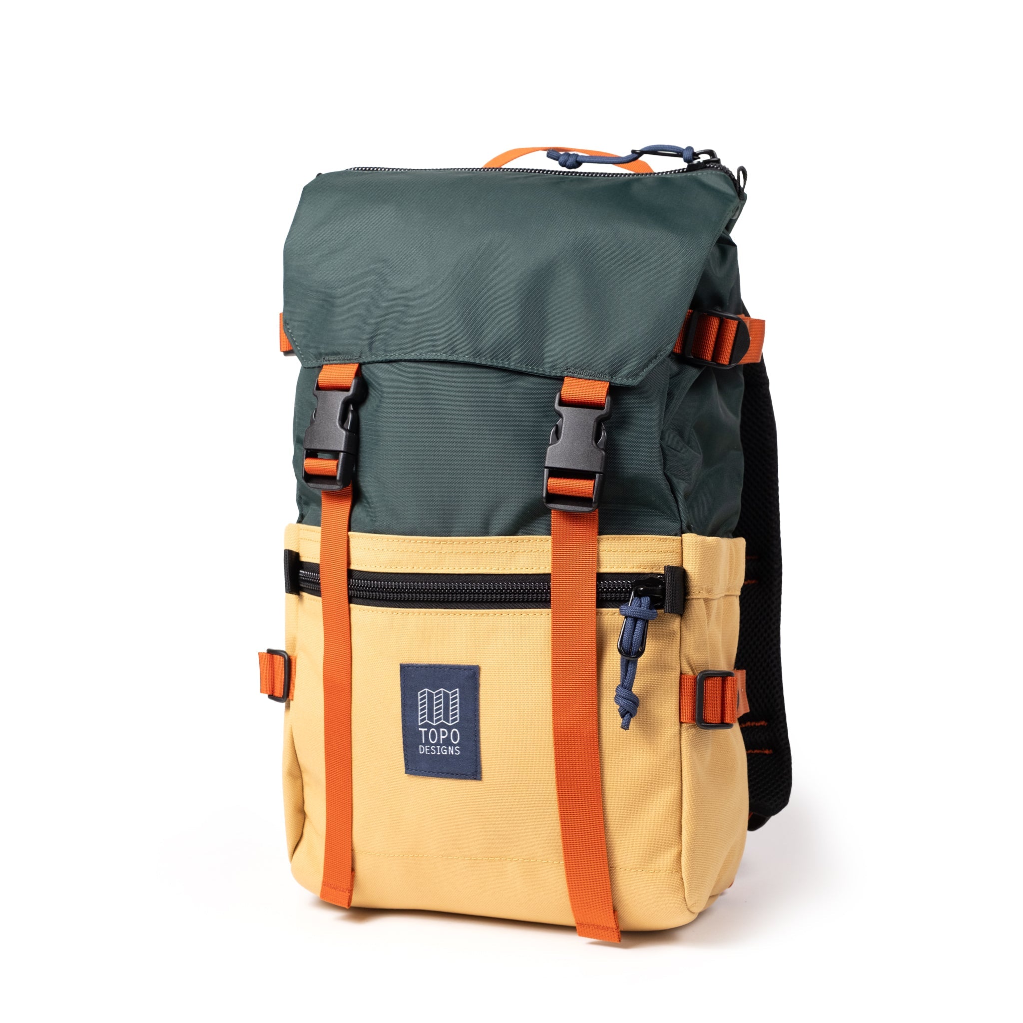 Topo Designs Rover Pack Classic in Forest Goldenrod — front view # color_Forest Goldenrod