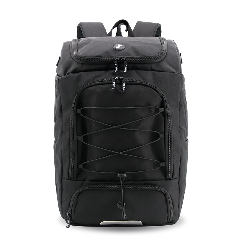 J World Athlete Multi-Sports Backpack in Black — front view # color_Black