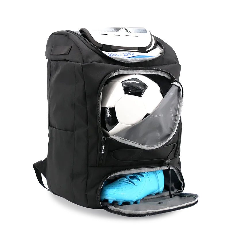 J World Athlete Multi-Sports Backpack in Black — interior view # color_Black