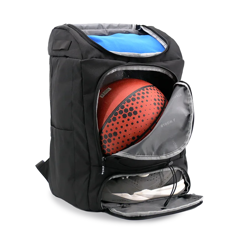 J World Athlete Multi-Sports Backpack in Black — interior view 3 # color_Black