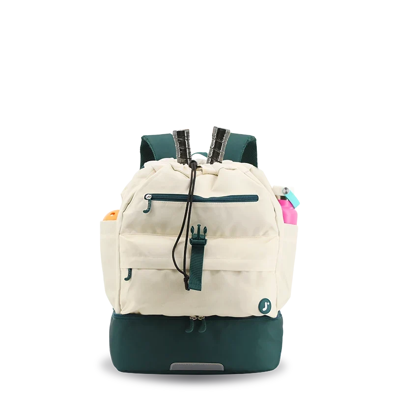 J World Ace Racket Sports Backpack for Tennis & Pickleball in Green — front view 2 # color_Green
