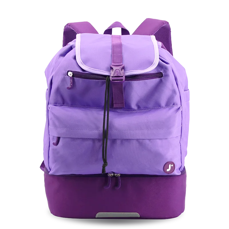 J World Ace Racket Sports Backpack for Tennis & Pickleball in Purple — front view # color_Purple