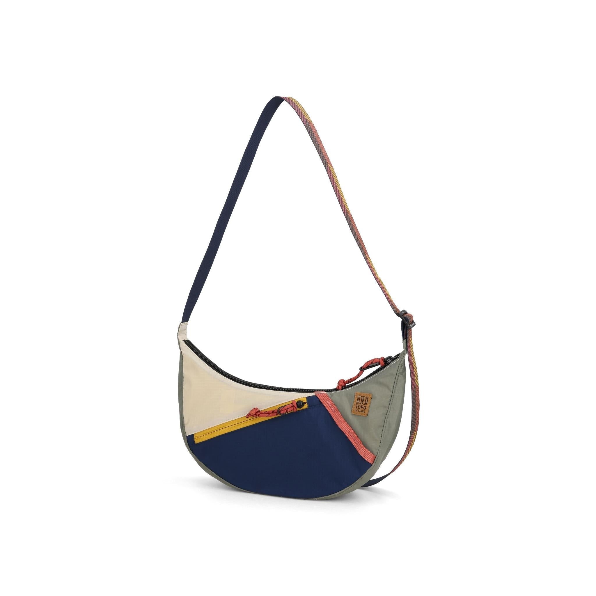 Topo Designs Moonlight Crossbody Bag in Bone White Beetle — angle view 2 # color_Bone White Beetle