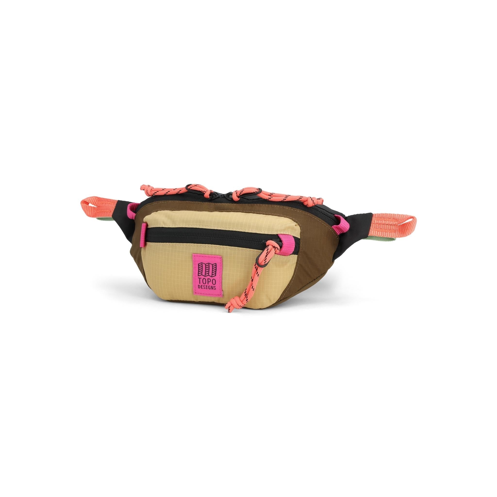Topo Designs Mountain Waist Pack in Desert Palm Sahara — angle view 2 # color_Desert Palm Sahara