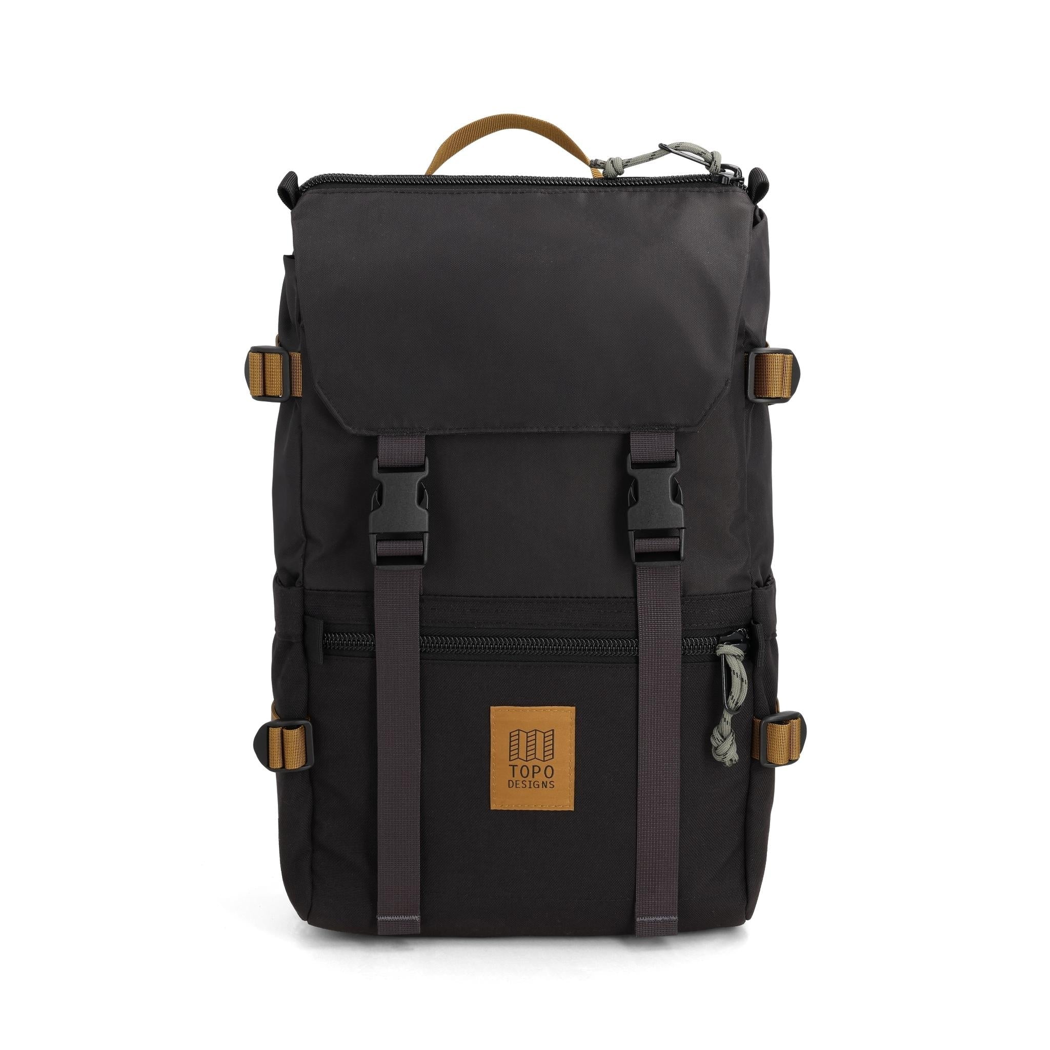 Topo Designs Rover Pack Classic in Black Neutral — angle view 2 # color_Black Neutral