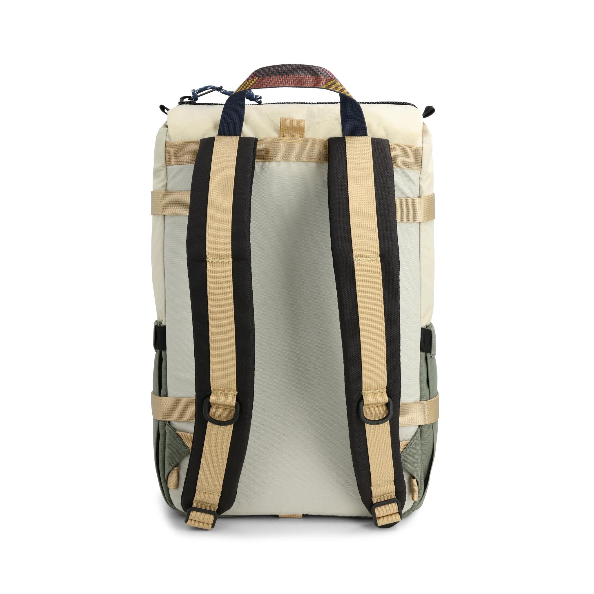 Topo Designs Rover Pack Classic in Bone White Beetle — back view # color_Bone White Beetle