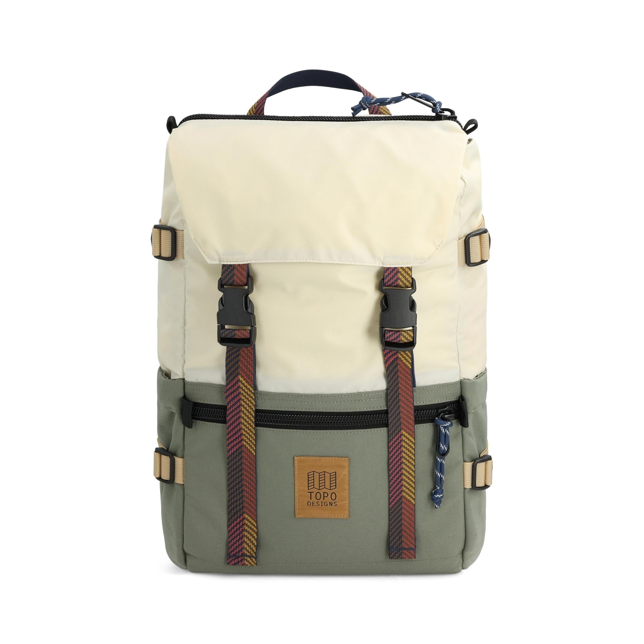 Topo Designs Rover Pack Classic in Bone White Beetle — angle view 2 # color_Bone White Beetle