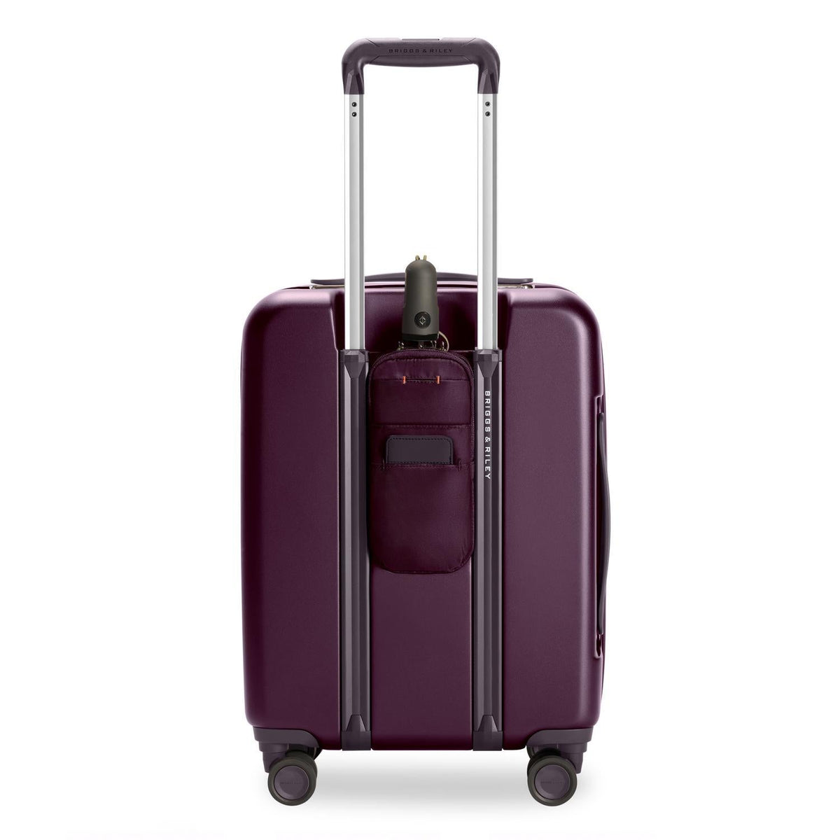 Briggs & Riley Sympatico Global 21" Carry-On Expandable Spinner in Plum — back view 3