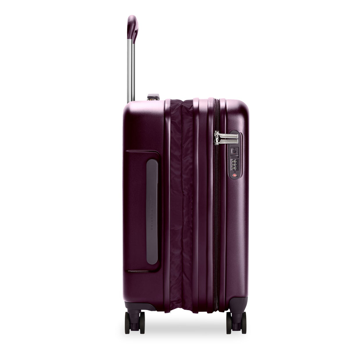 Briggs & Riley Sympatico Global 21" Carry-On Expandable Spinner in Plum — angle view 4