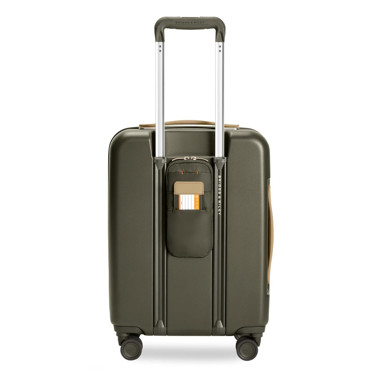 Briggs & Riley Sympatico Global 21" Carry-On Expandable Spinner in Olive — back view 2