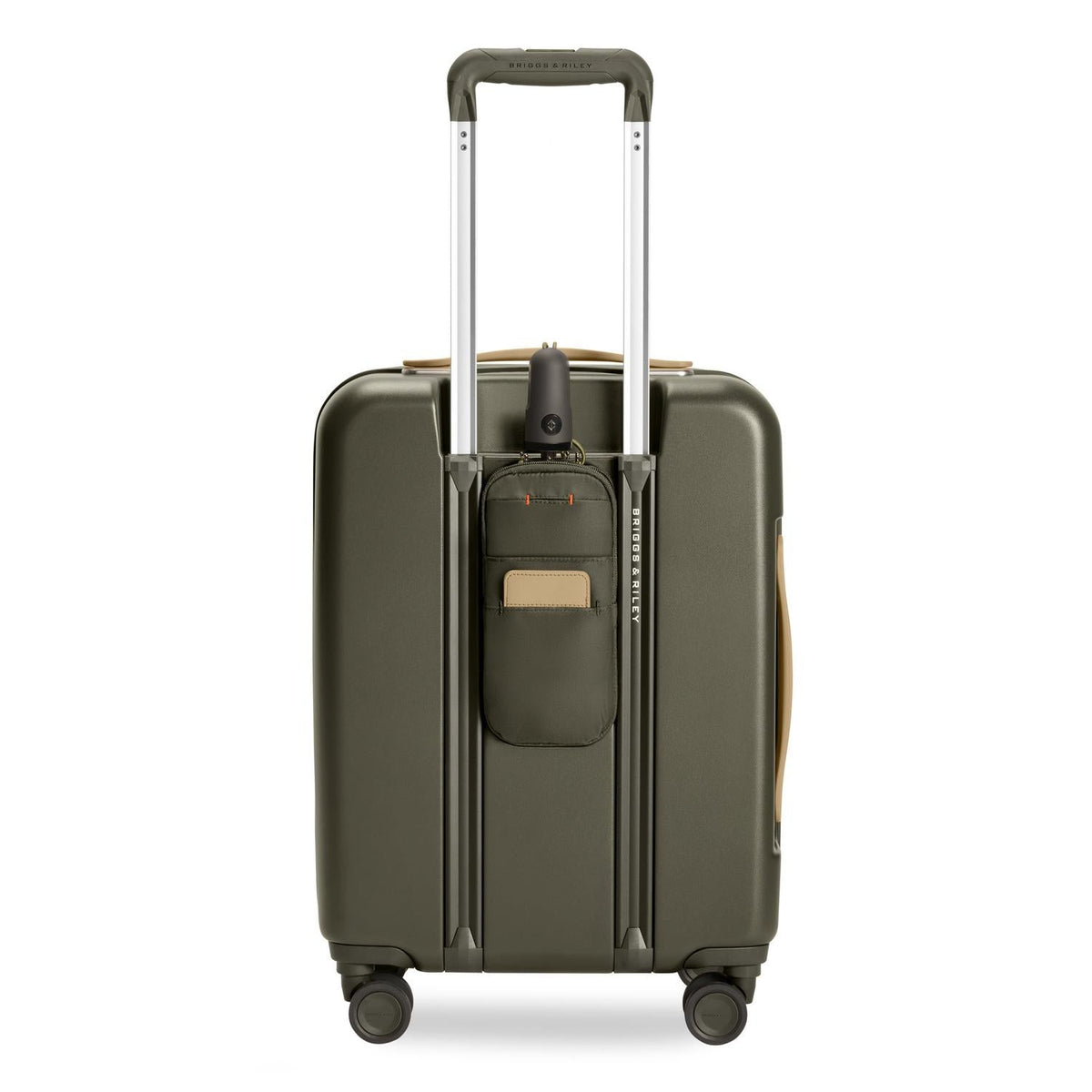 Briggs & Riley Sympatico Global 21" Carry-On Expandable Spinner in Olive — back view