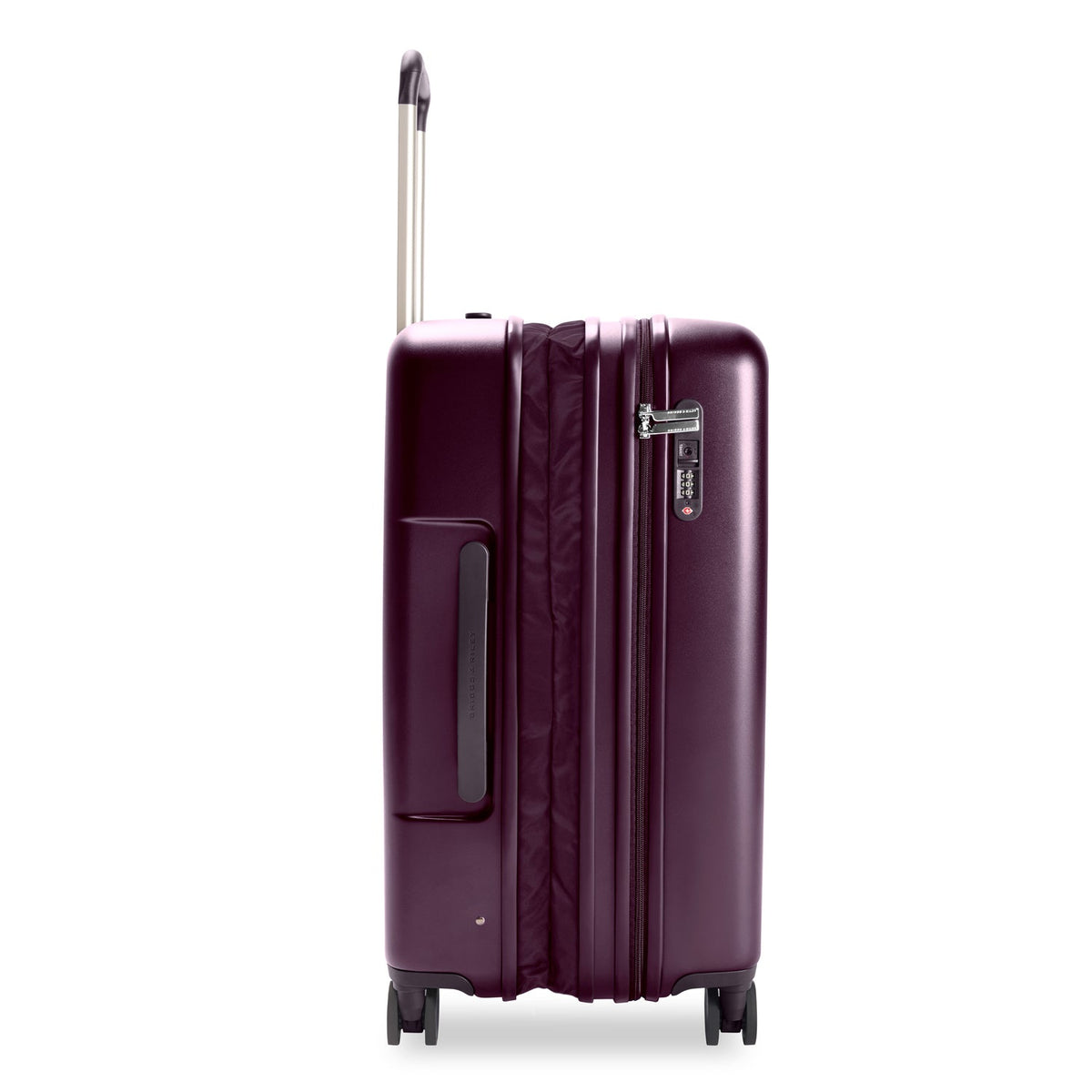 Briggs & Riley Sympatico Medium Expandable Spinner in Plum — angle view 4