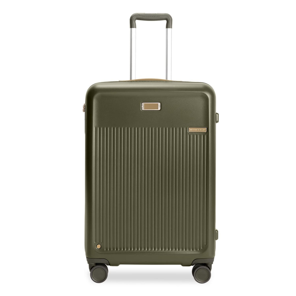 Briggs & Riley Sympatico Medium Expandable Spinner in Olive — front view