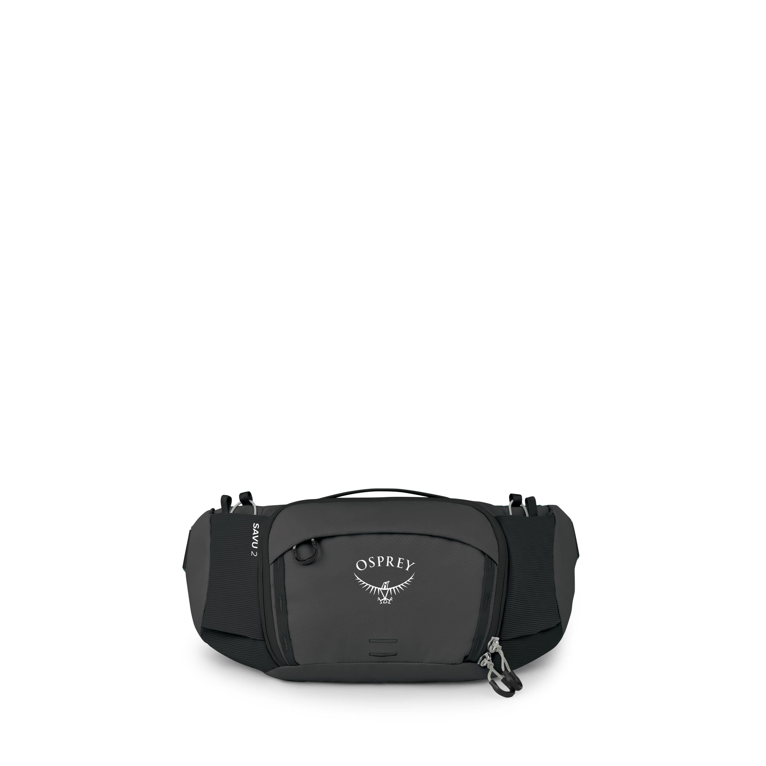 Osprey Savu 2 Bike Hydration Lumbar Pack 2L in Raven Black — front view