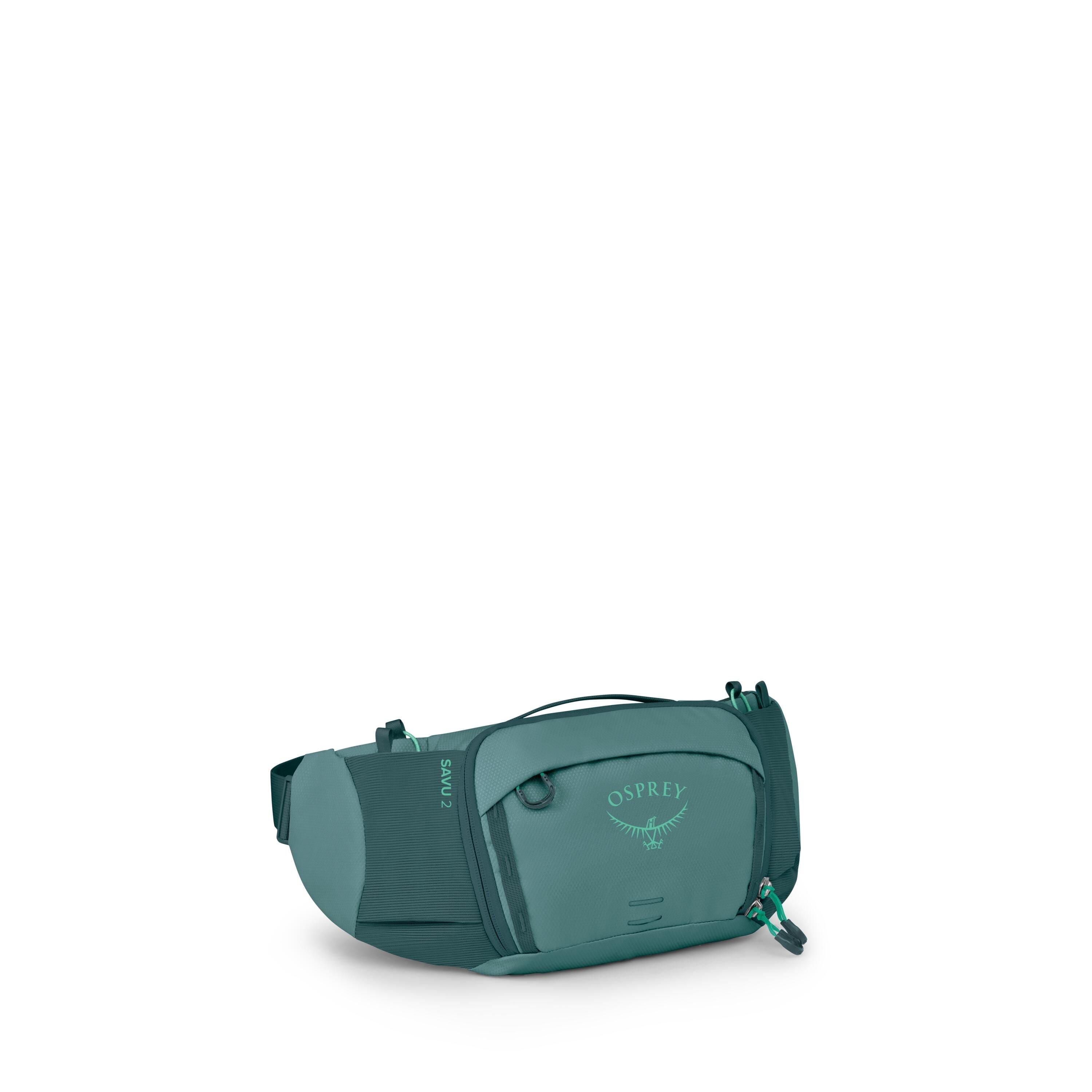 Osprey Savu 2 Bike Hydration Lumbar Pack 2L in Cascade Blue — angle view 2