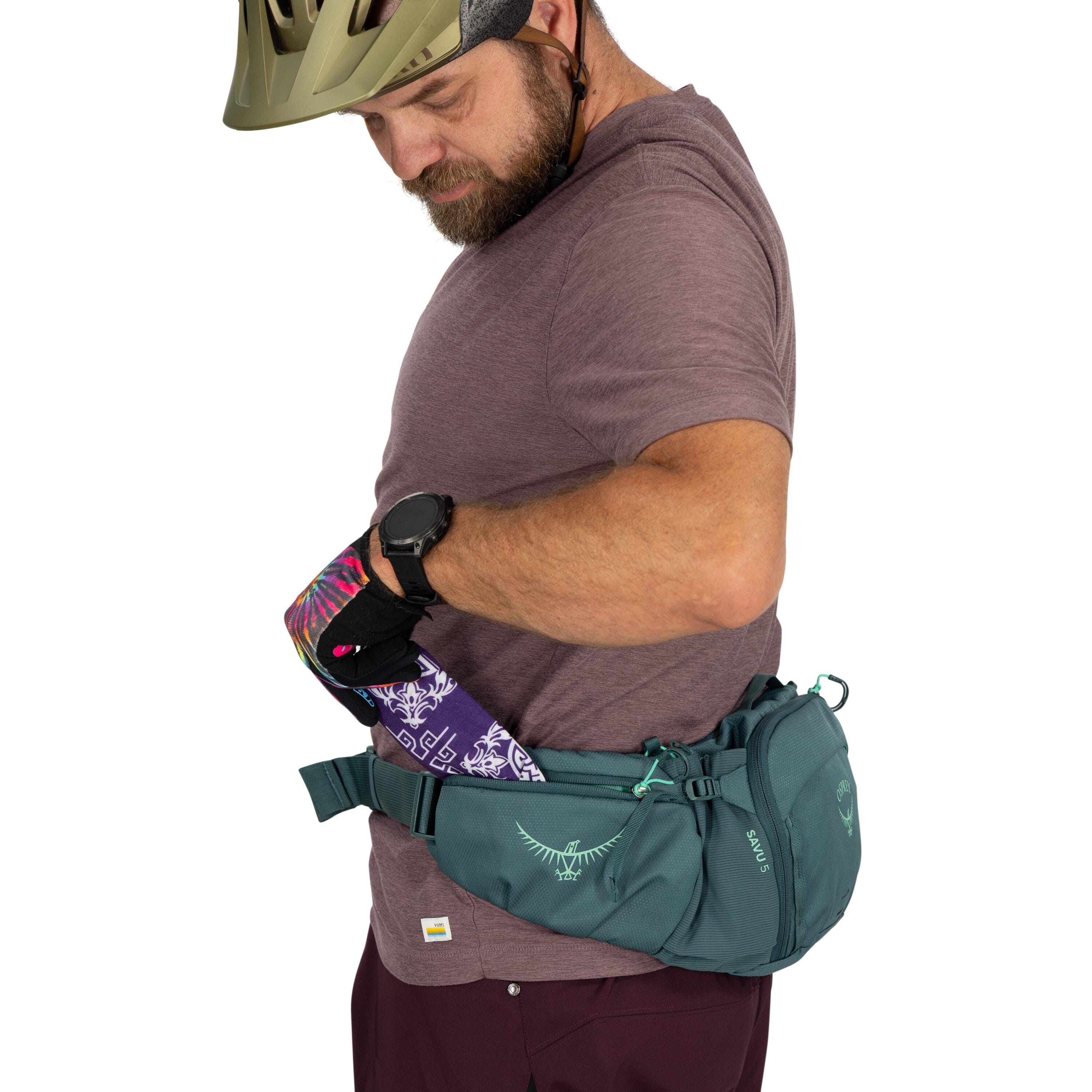 Osprey Savu 5 Bike Hydration Lumbar Pack 5L in Cascade Blue — detail view 2