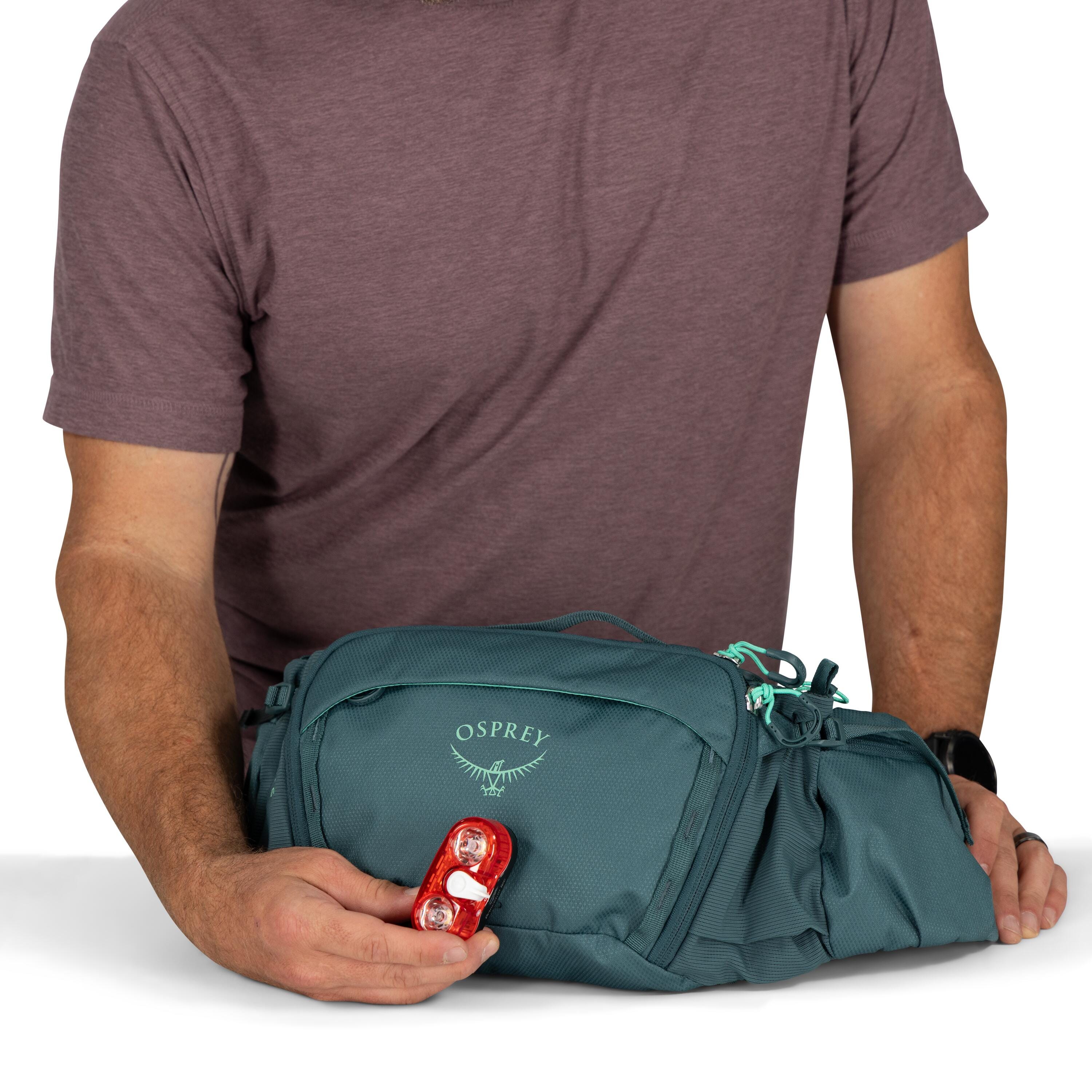 Osprey Savu 5 Bike Hydration Lumbar Pack 5L in Cascade Blue — detail view 4