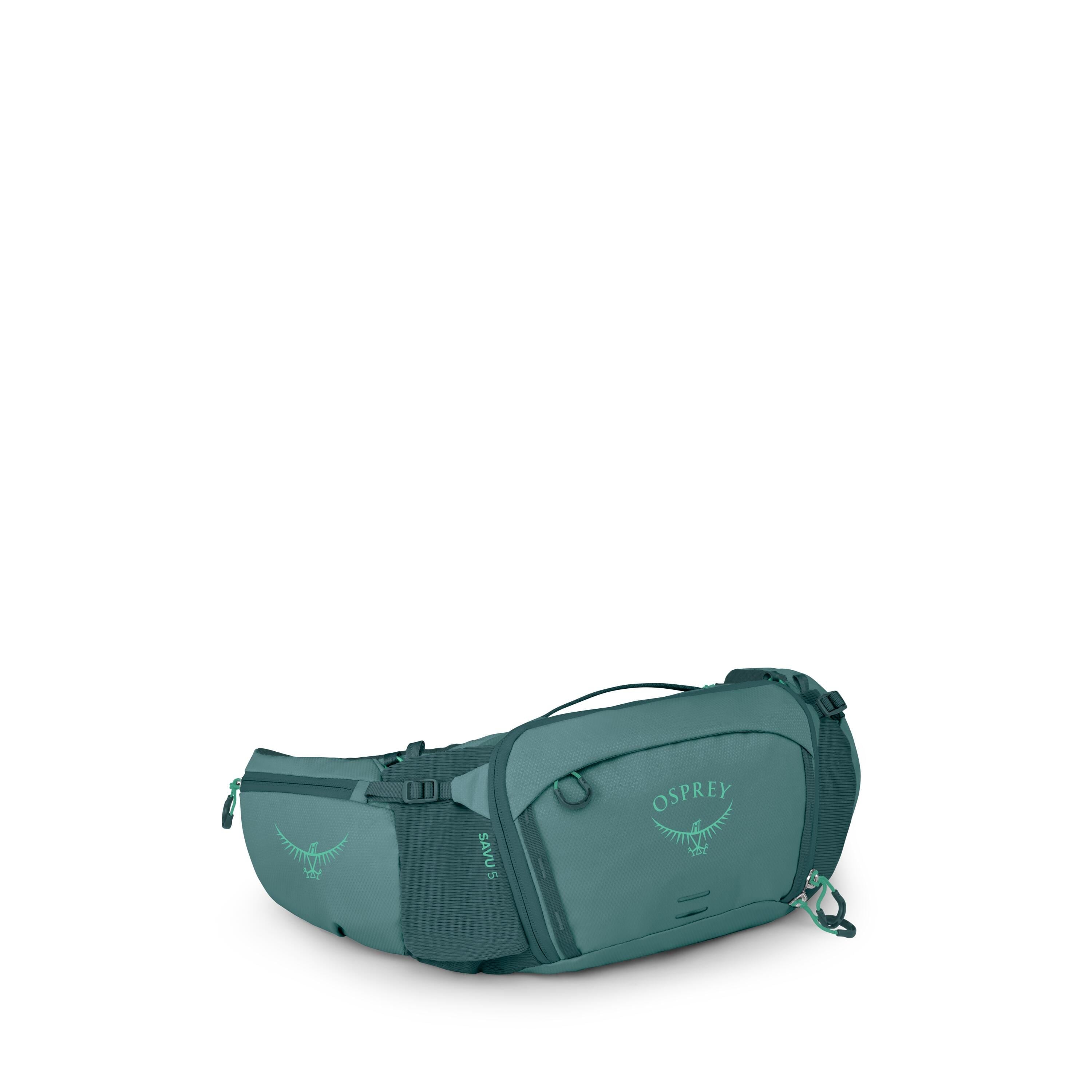 Osprey Savu 5 Bike Hydration Lumbar Pack 5L in Cascade Blue — angle view 2