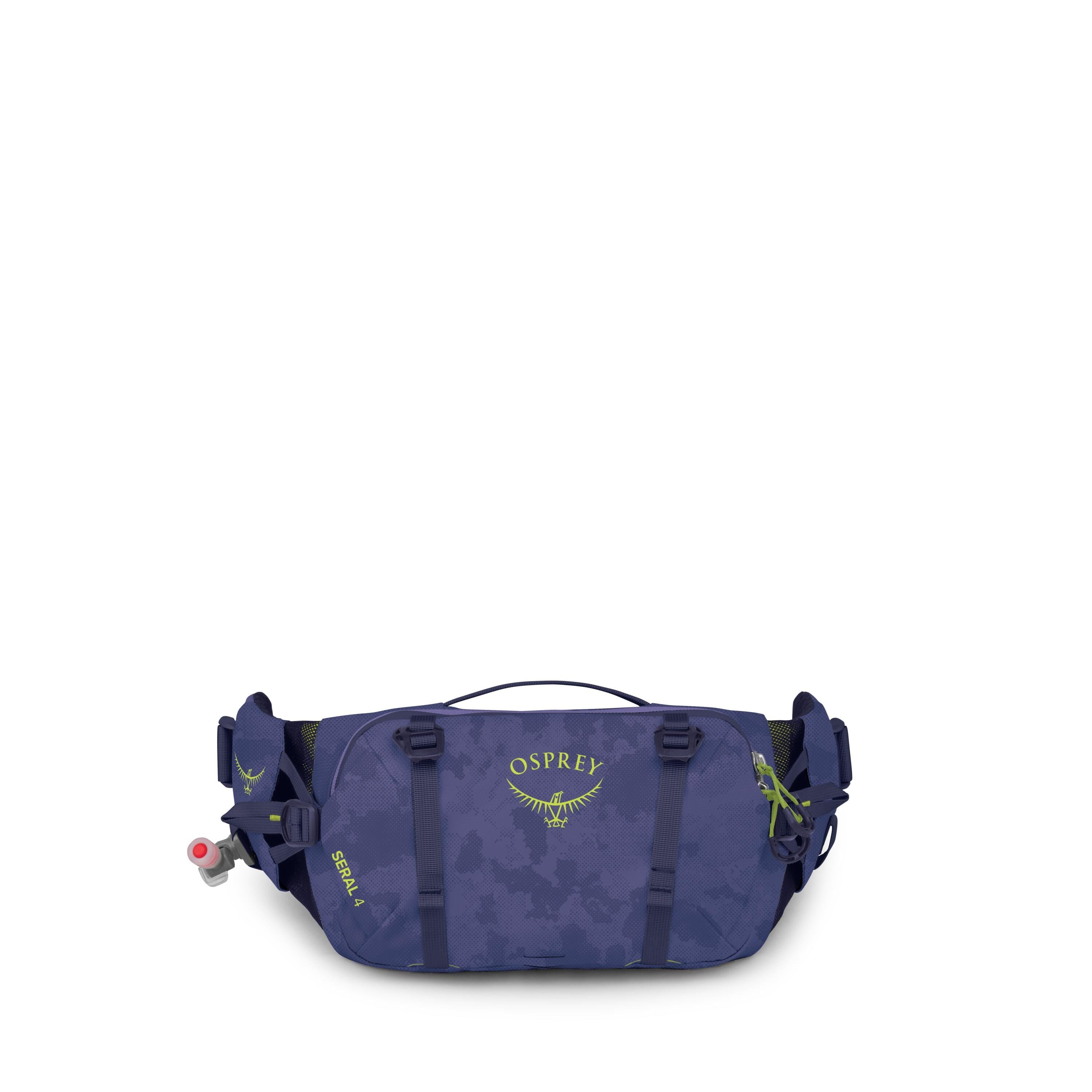 Osprey Seral 4 Bike Hydration Lumbar Pack 4L in Botswana Purple Dust Print — front view