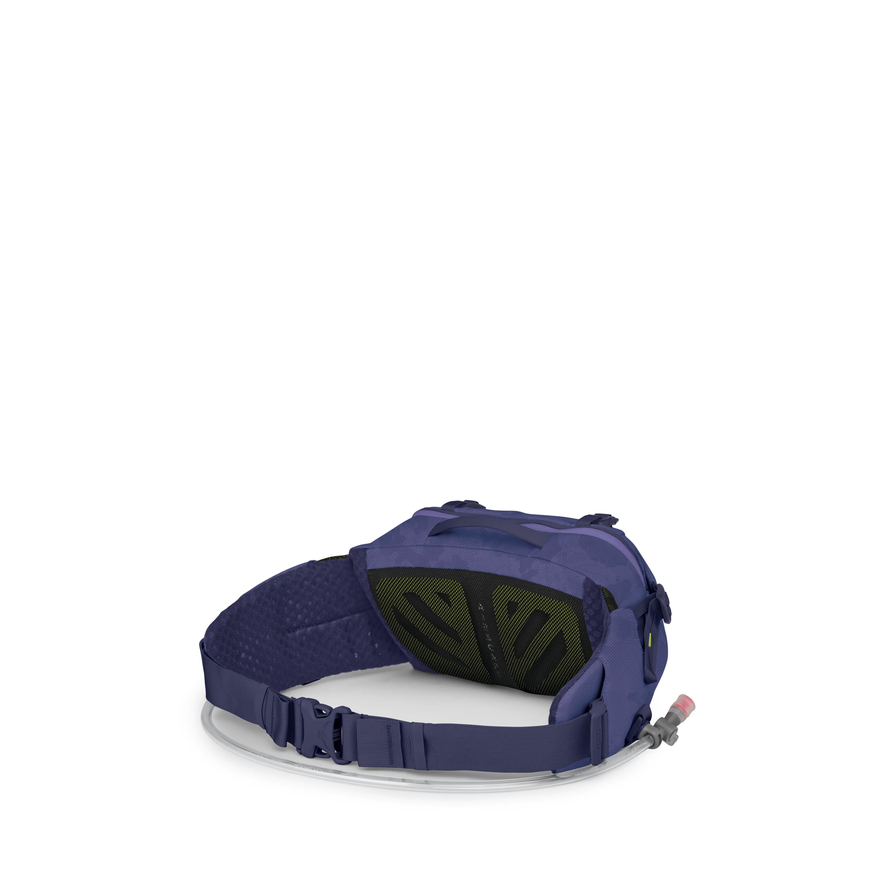 Osprey Seral 4 Bike Hydration Lumbar Pack 4L in Botswana Purple Dust Print — angle view 3