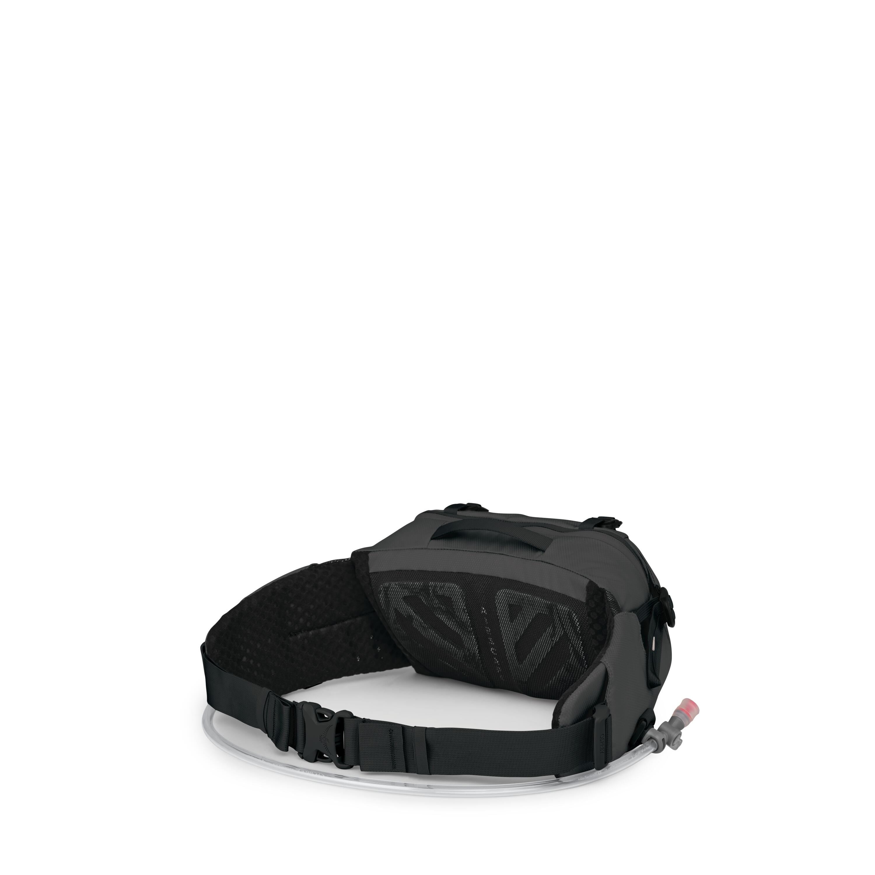 Osprey Seral 4 Bike Hydration Lumbar Pack 4L in Raven Black — angle view 3