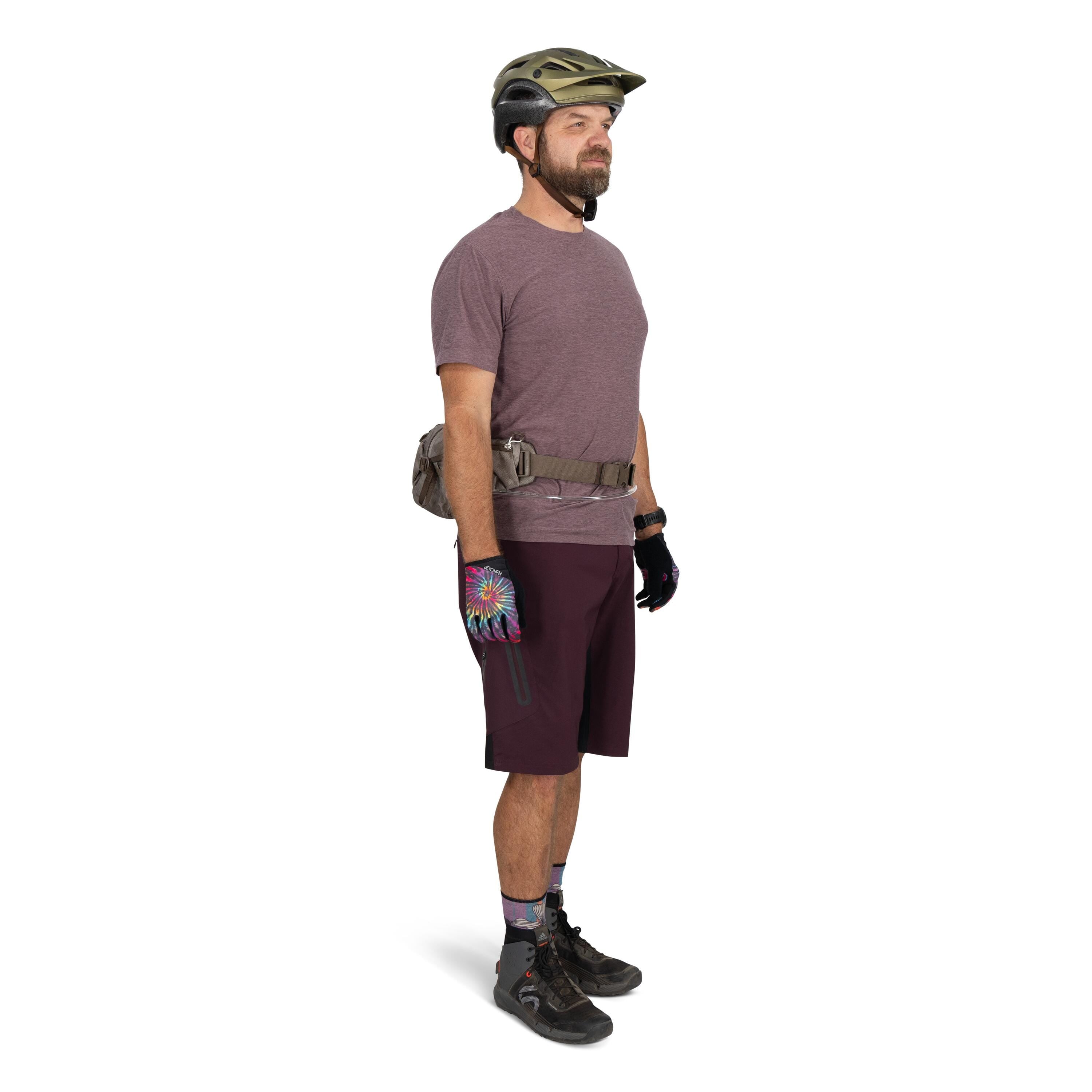 Osprey Seral 7 Bike Hydration Lumbar Pack 7L in Pediment Grey Dust Print — lifestyle