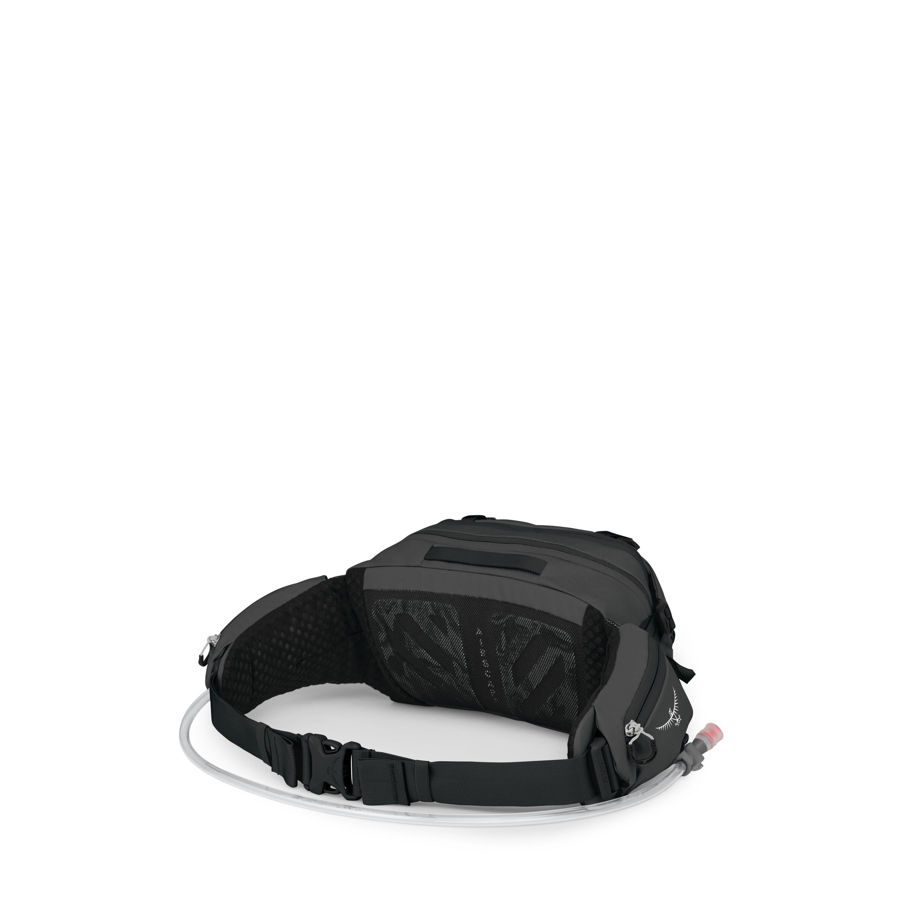 Osprey Seral 7 Bike Hydration Lumbar Pack 7L in Raven Black — angle view 3