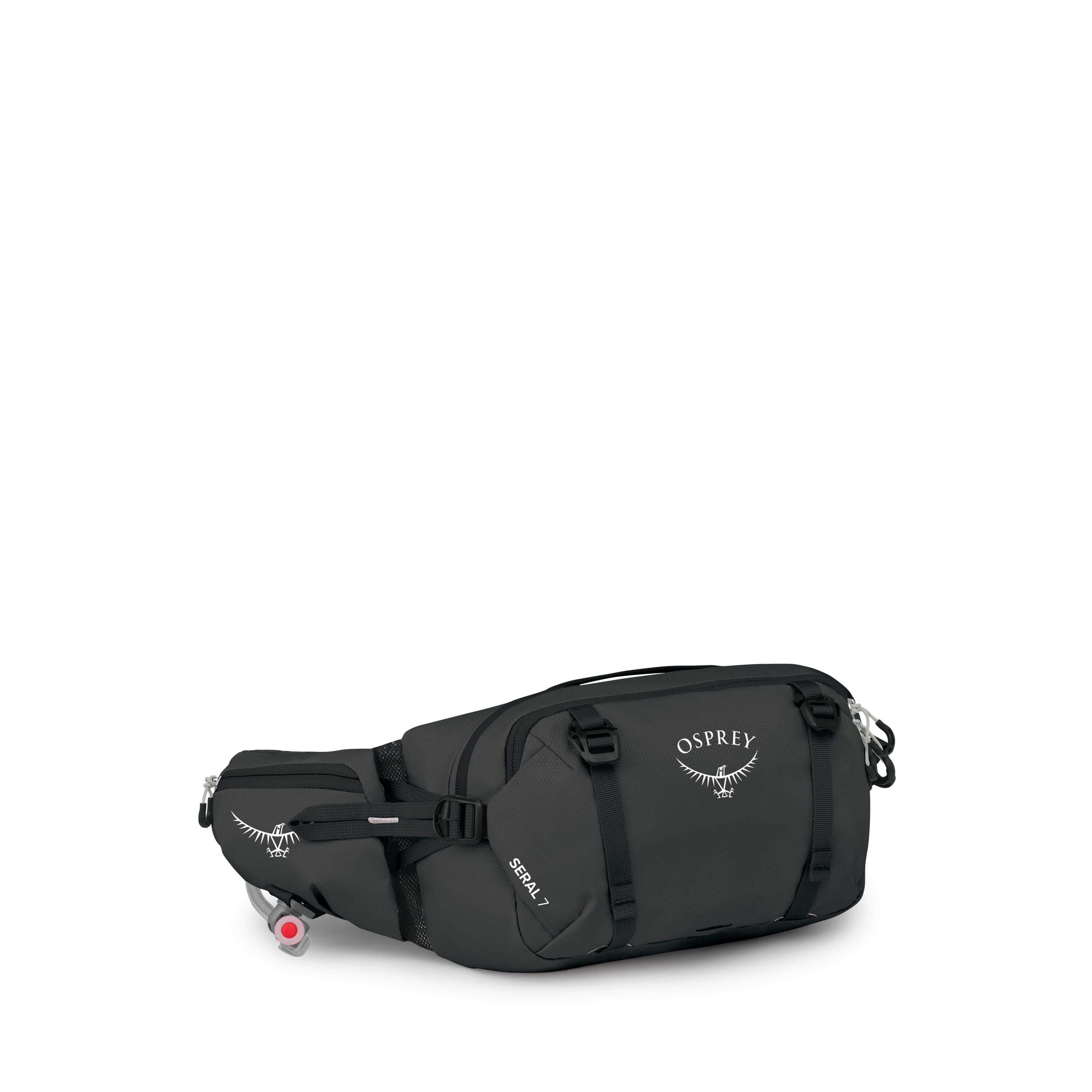 Osprey Seral 7 Bike Hydration Lumbar Pack 7L in Raven Black — angle view 2