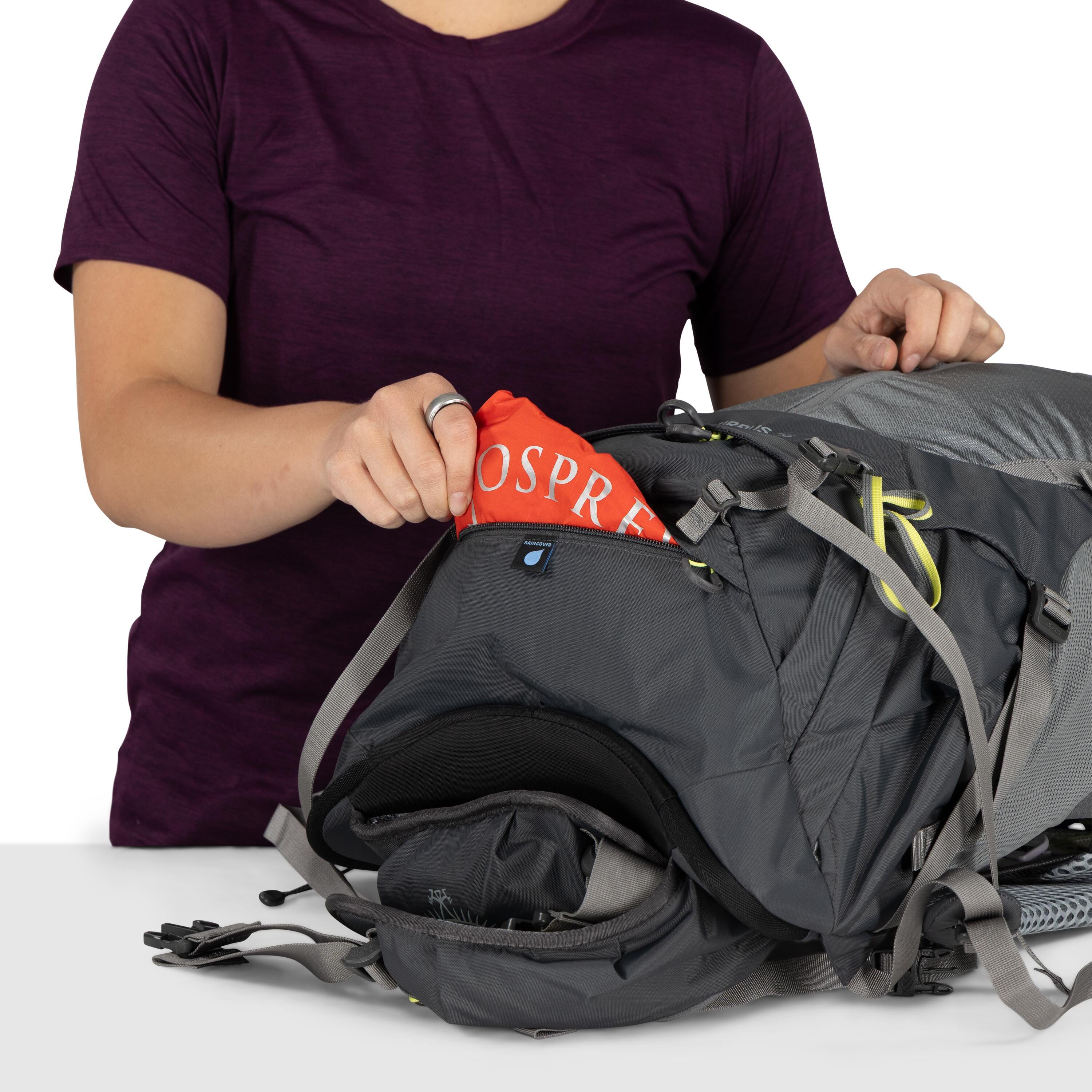 Osprey Sirrus 36 Hiking Backpack 36L in Medium Gray — detail view