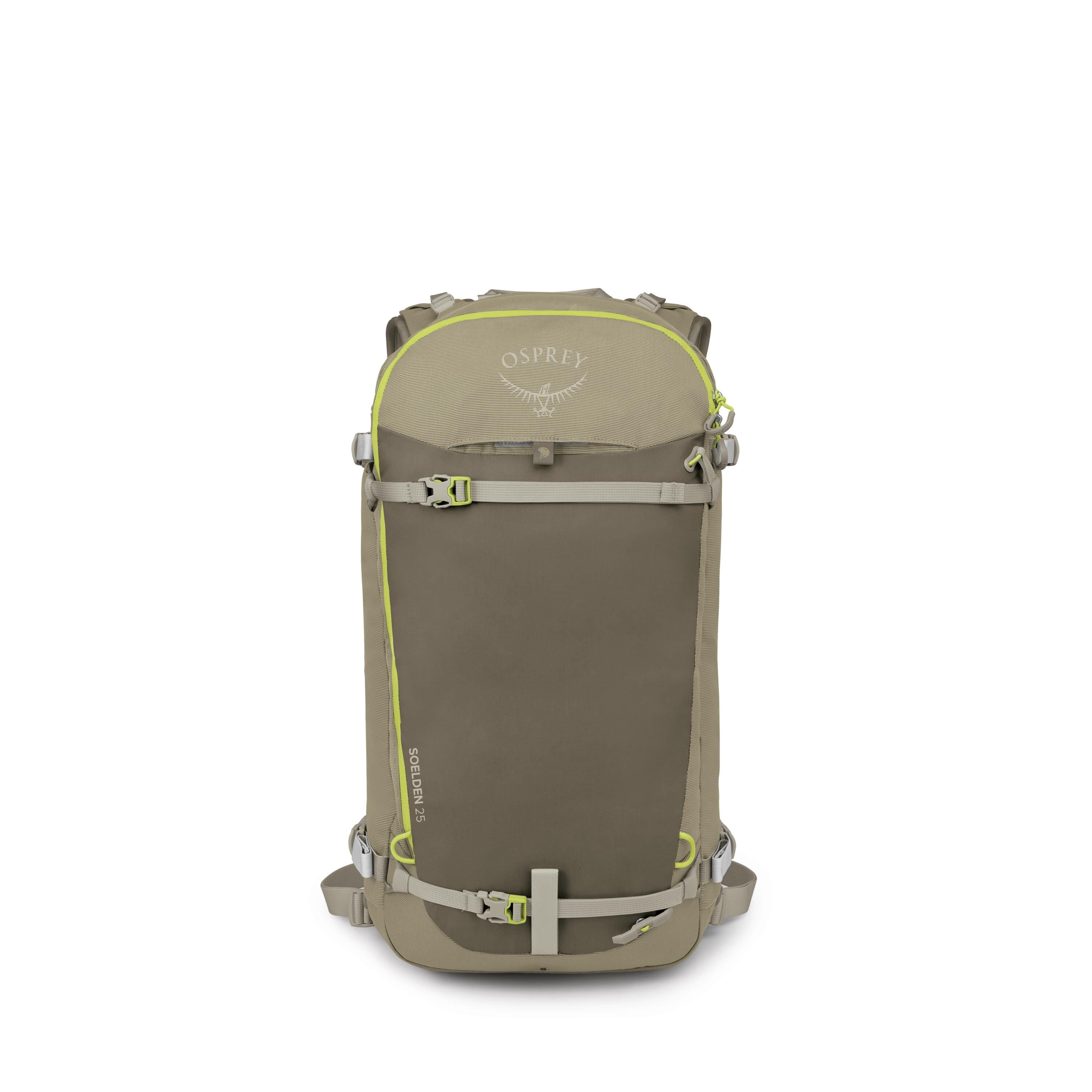 Osprey Soelden 25 Ski & Snowboard Backpack 25L in Olive Tan-Earl Grey — front view
